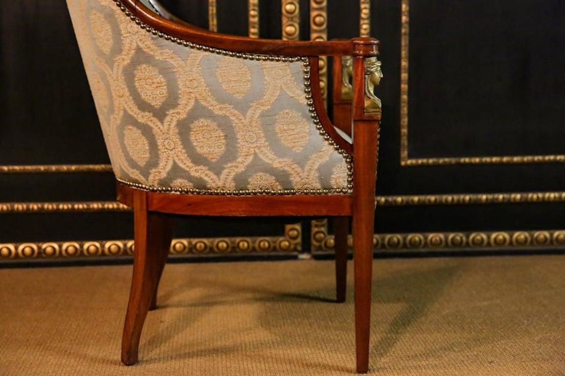 Original Empire-Sessel aus massivem Mahagoni, um 1860-1880 im Angebot 11