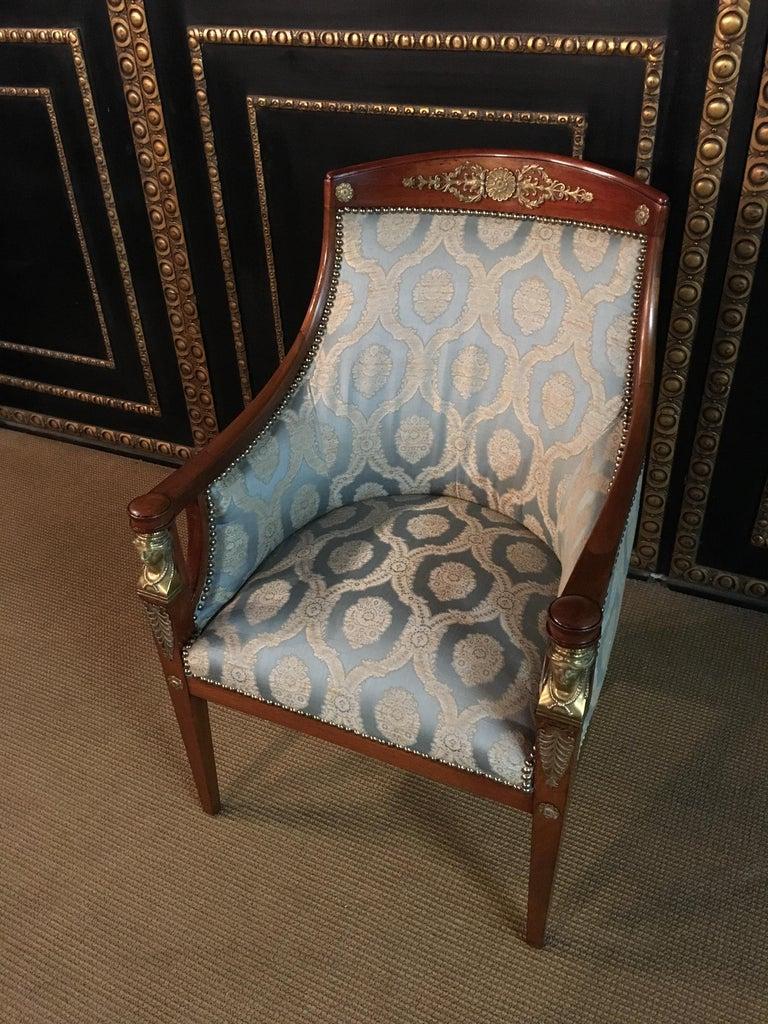 Original Empire-Sessel aus massivem Mahagoni, um 1860-1880 im Zustand „Gut“ im Angebot in Berlin, DE