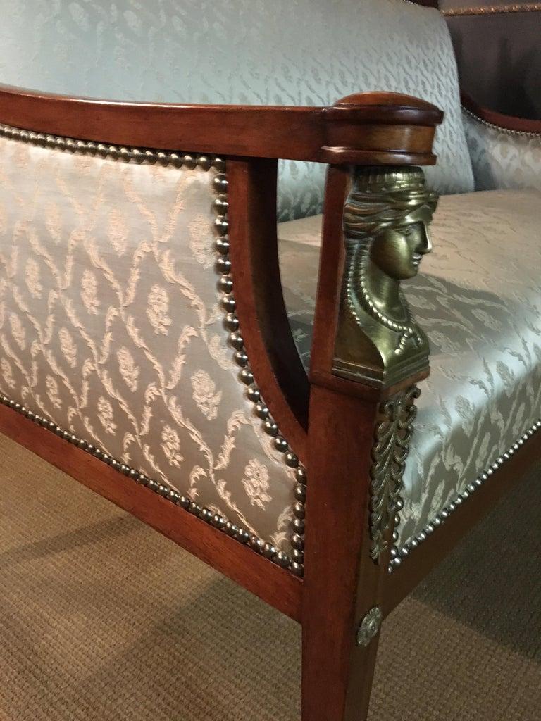 Original antique Empire Sofa / canapé circa 1860-1870 Empire Room mahogany For Sale 7
