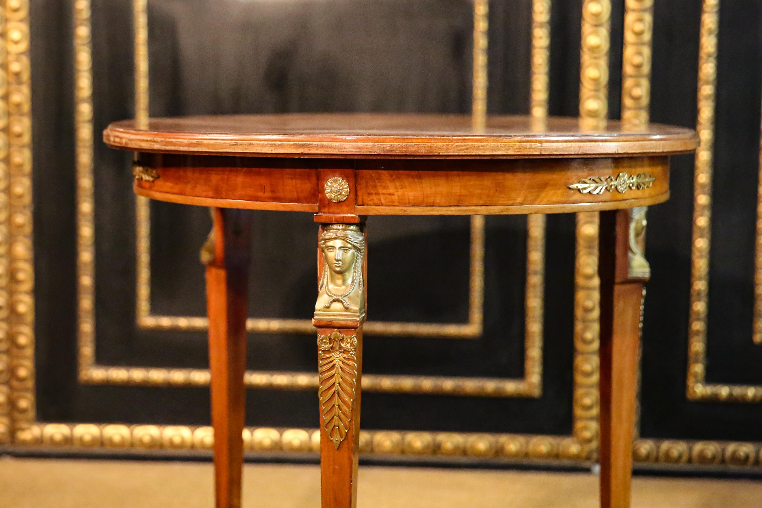 Original antique Empire Table circa 1860 - 1880 Mahogany veneer bronzed  For Sale 4