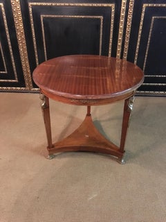 Original antique Empire Table circa 1860 - 1880 Mahogany veneer bronzed