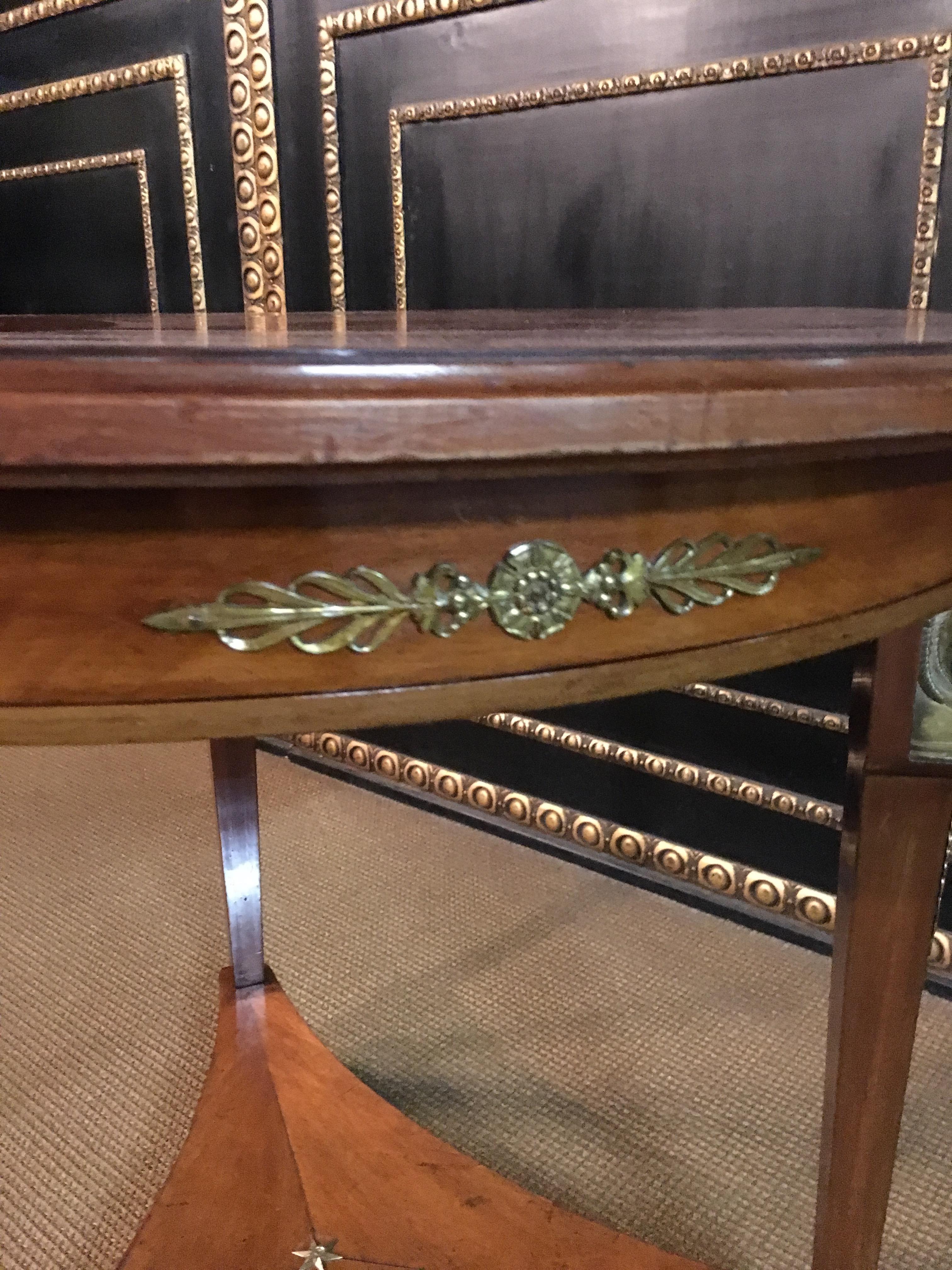 Original antique Empire Table circa 1860 - 1880 Mahogany veneer bronzed  For Sale 1