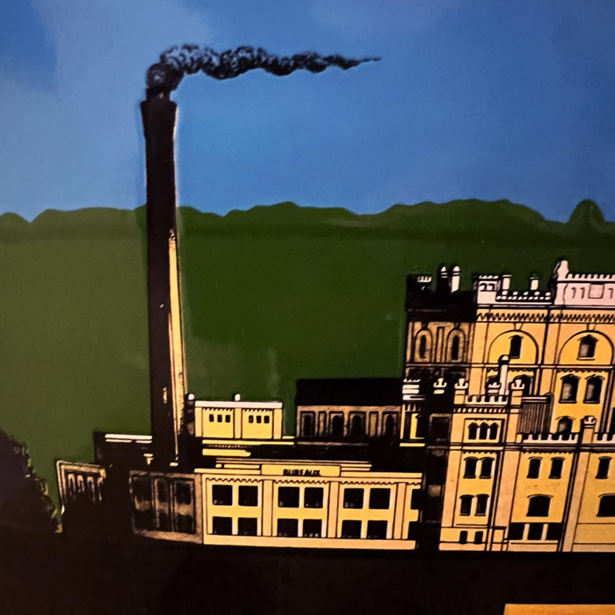 Mid-Century Modern Original Enamel 1950s Sign From The Swiss Brewery of Feldschlösschen