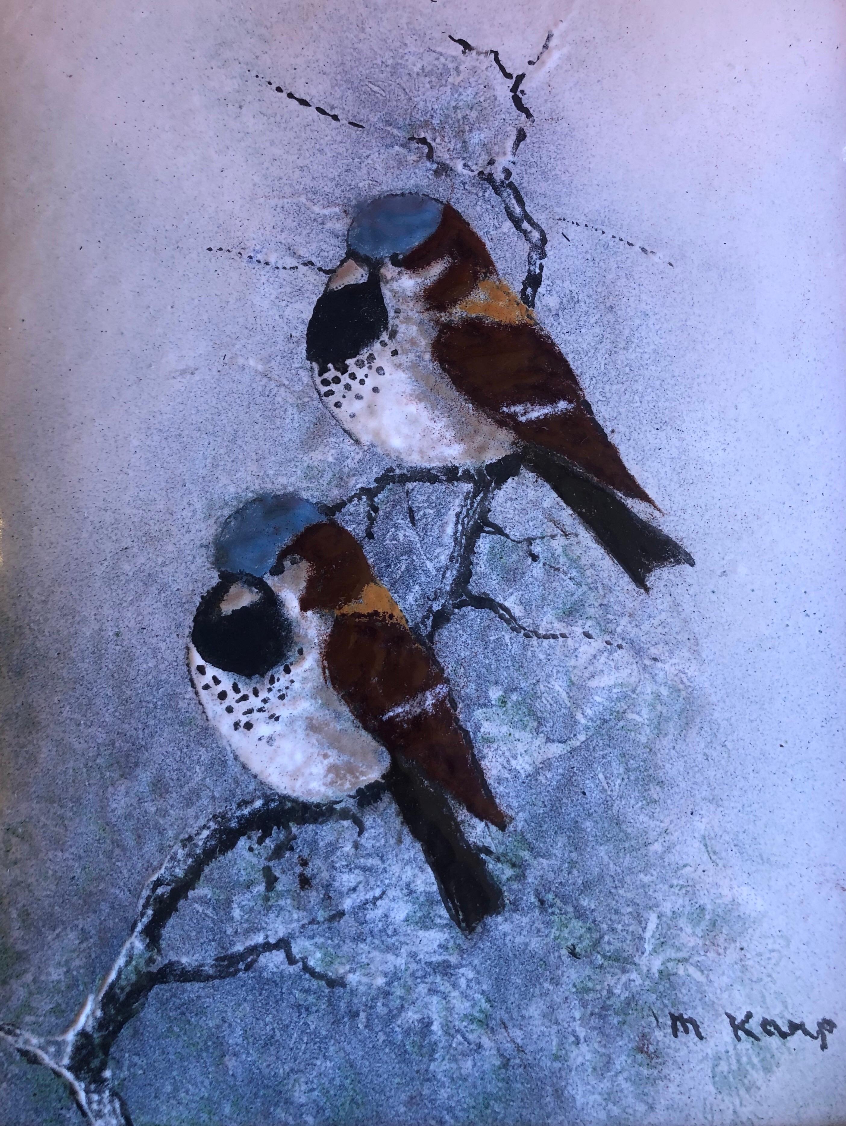North American Original Enamel on Copper Painting by Max Karp
