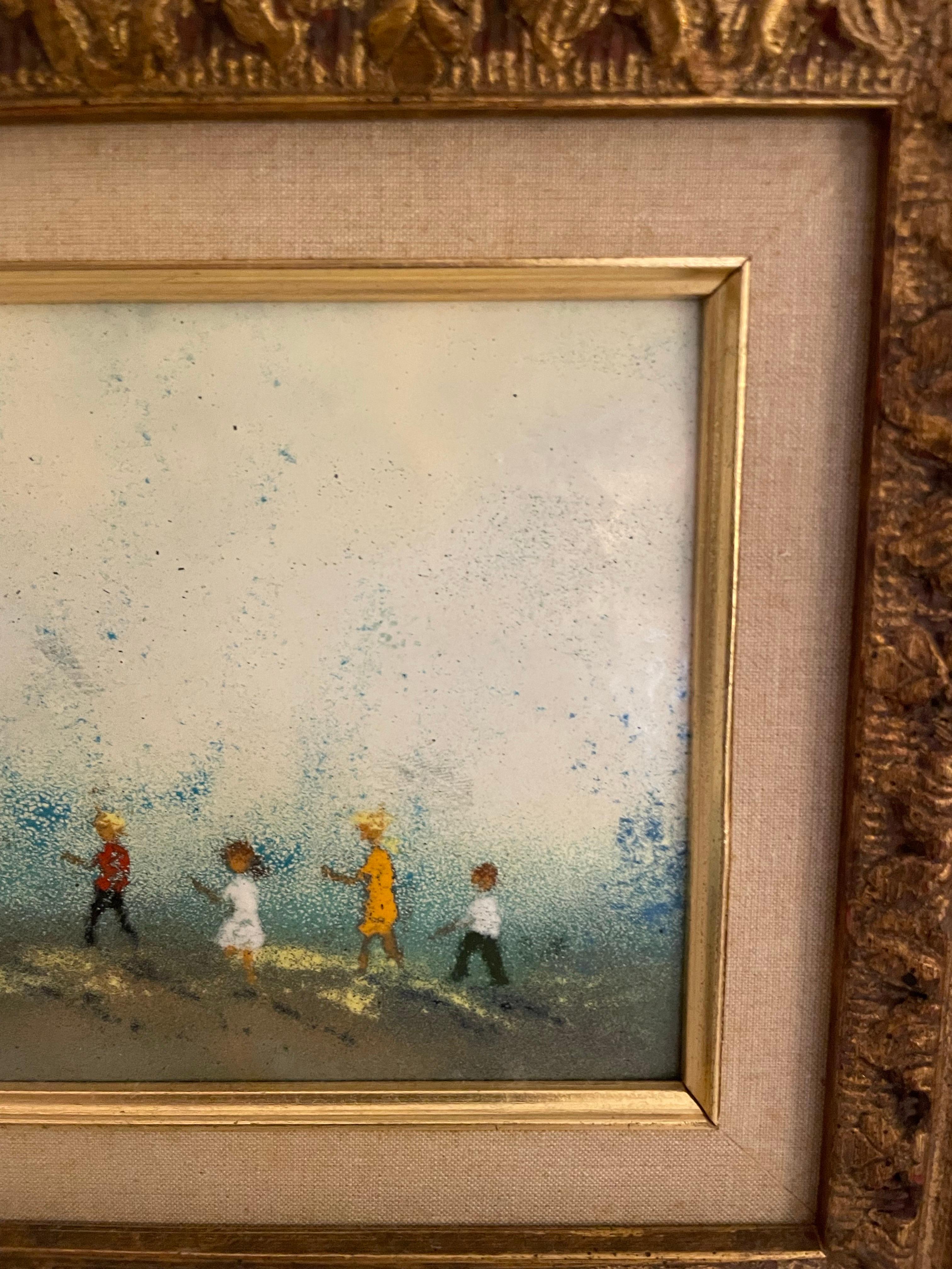 Original Enamel Painting on Copper by D.Karp im Zustand „Gut“ im Angebot in West Palm Beach, FL