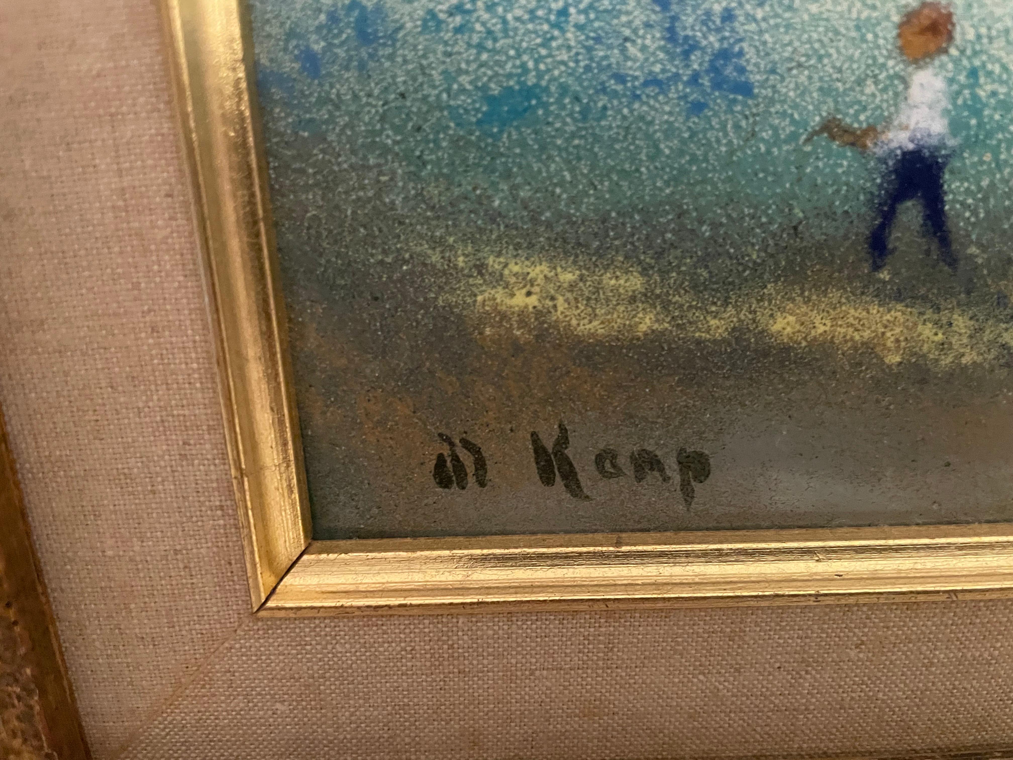 Original Enamel Painting on Copper by D.Karp (20. Jahrhundert) im Angebot