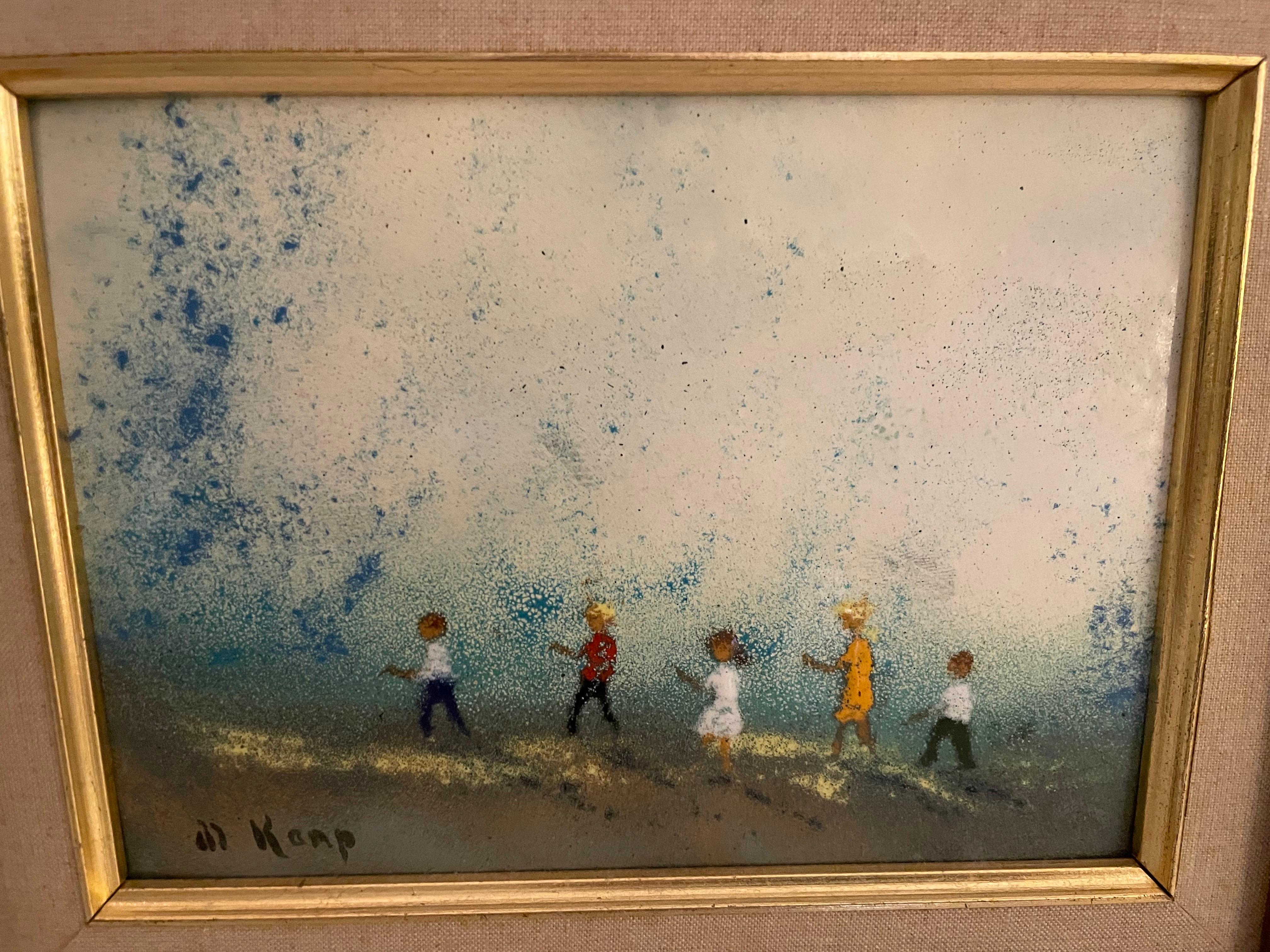 Original Enamel Painting on Copper by D.Karp (Kupfer) im Angebot