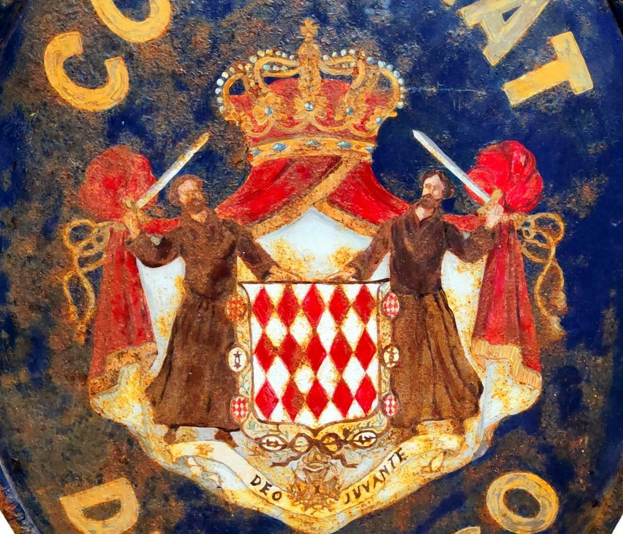 Original Enamel Plaque of the Consulate of the Principality of Monaco 1940s In Good Condition In taranto, IT