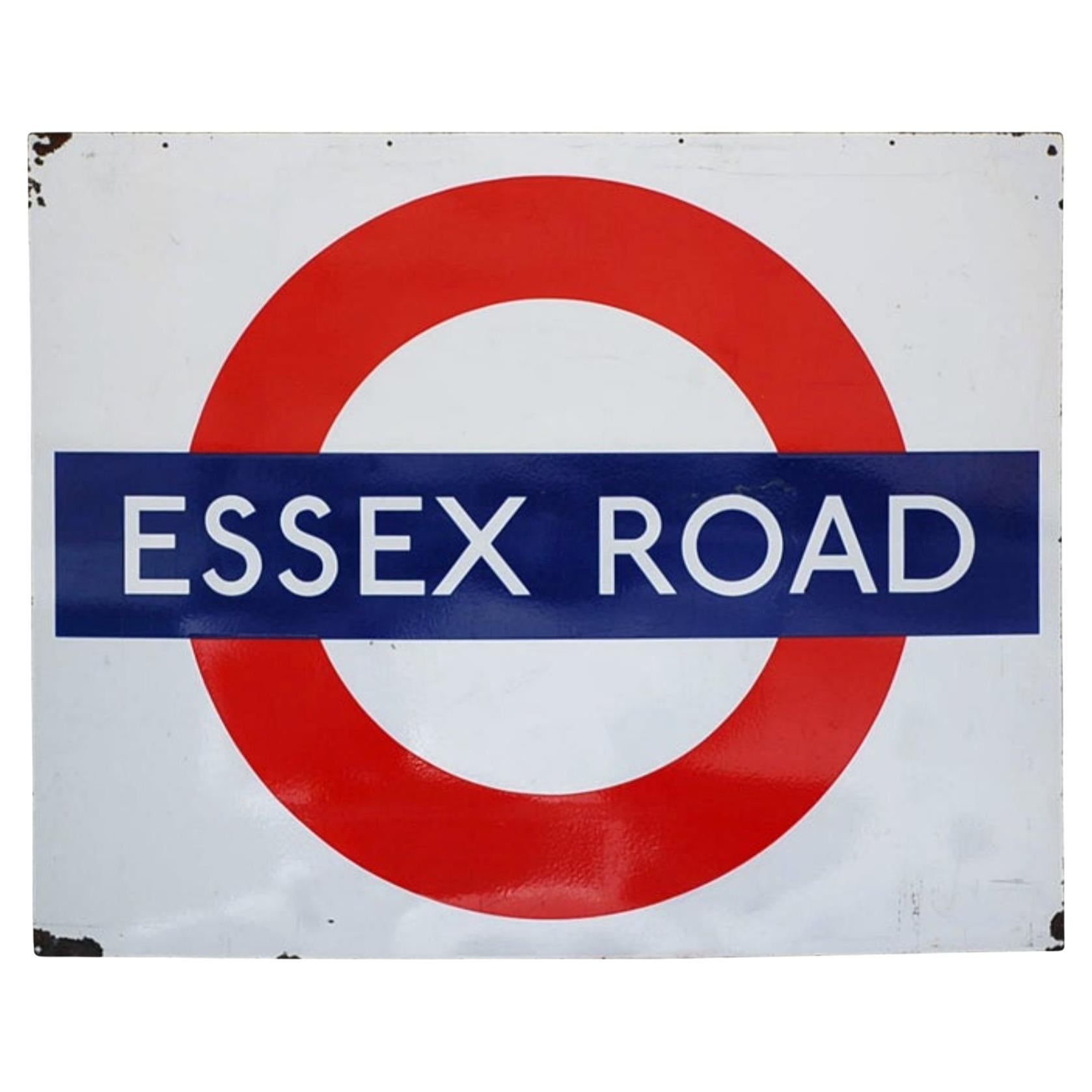 Original Enameled London Underground Subway Sign For Sale