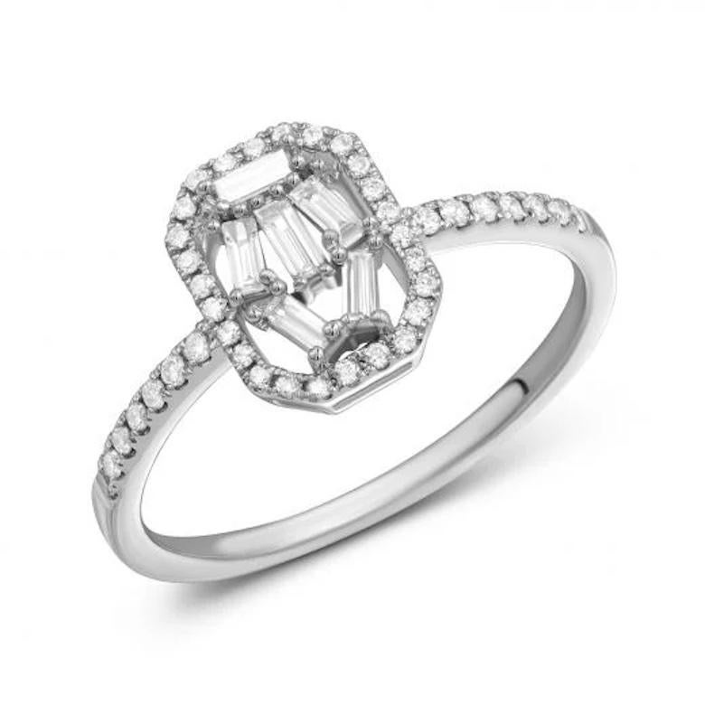 Round Cut Original Engagement Ring White Diamond Elegant Ring for Her White Gold For Sale