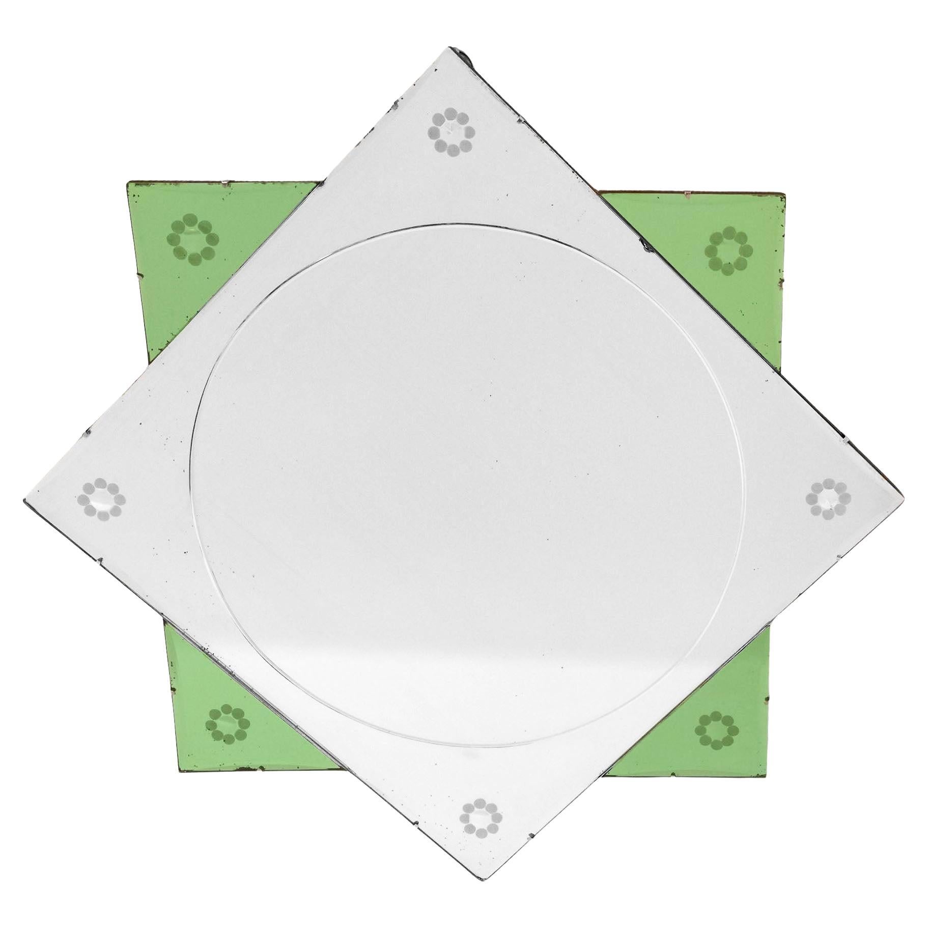 Originale Art Deco Mirror a otto punte inglese Greene
Greene 1930