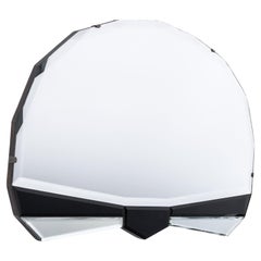 Original English Art Deco Fan Shaped Wall Mirror Black 1930 Vintage Original English Art Deco Fan Shaped Wall Mirror Black 1930