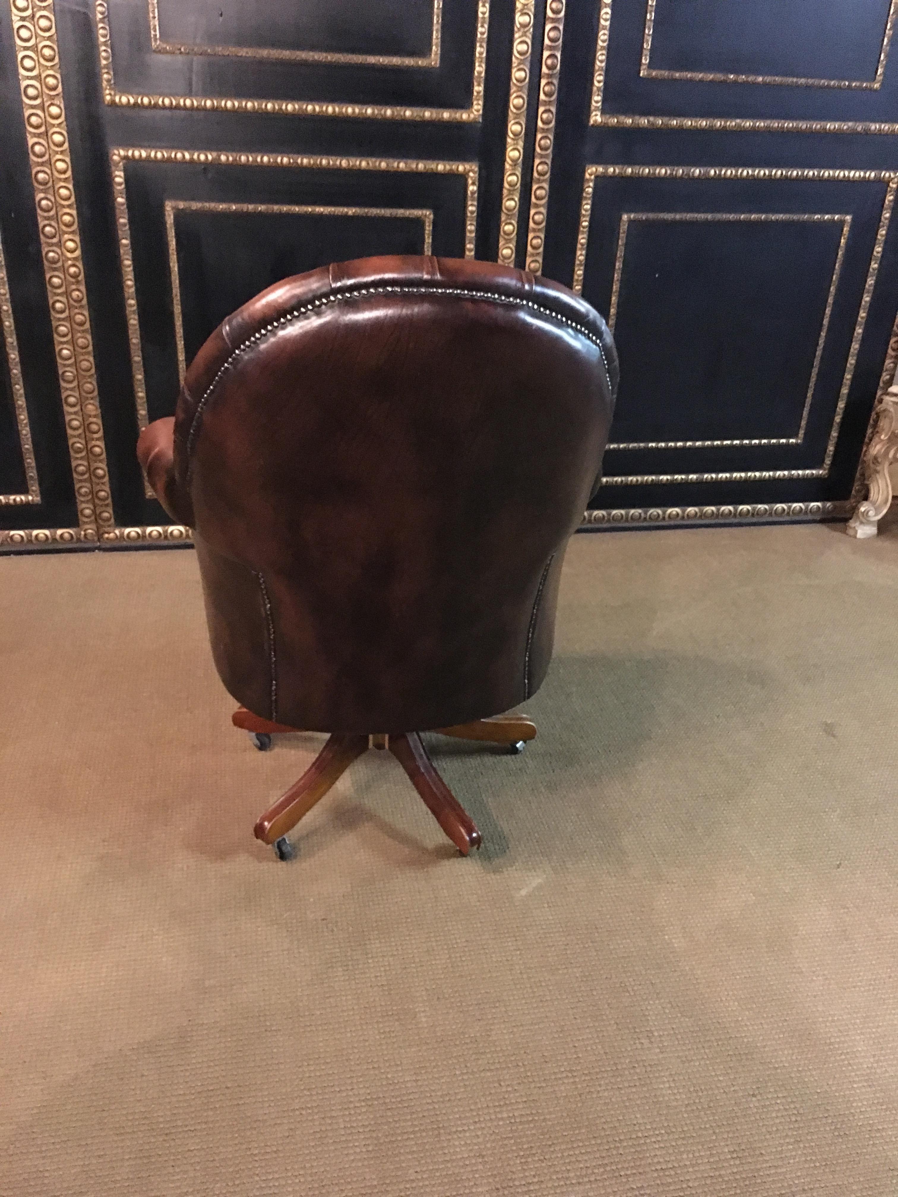 Original English Chesterfield Chair Full Leather Top Quality 2