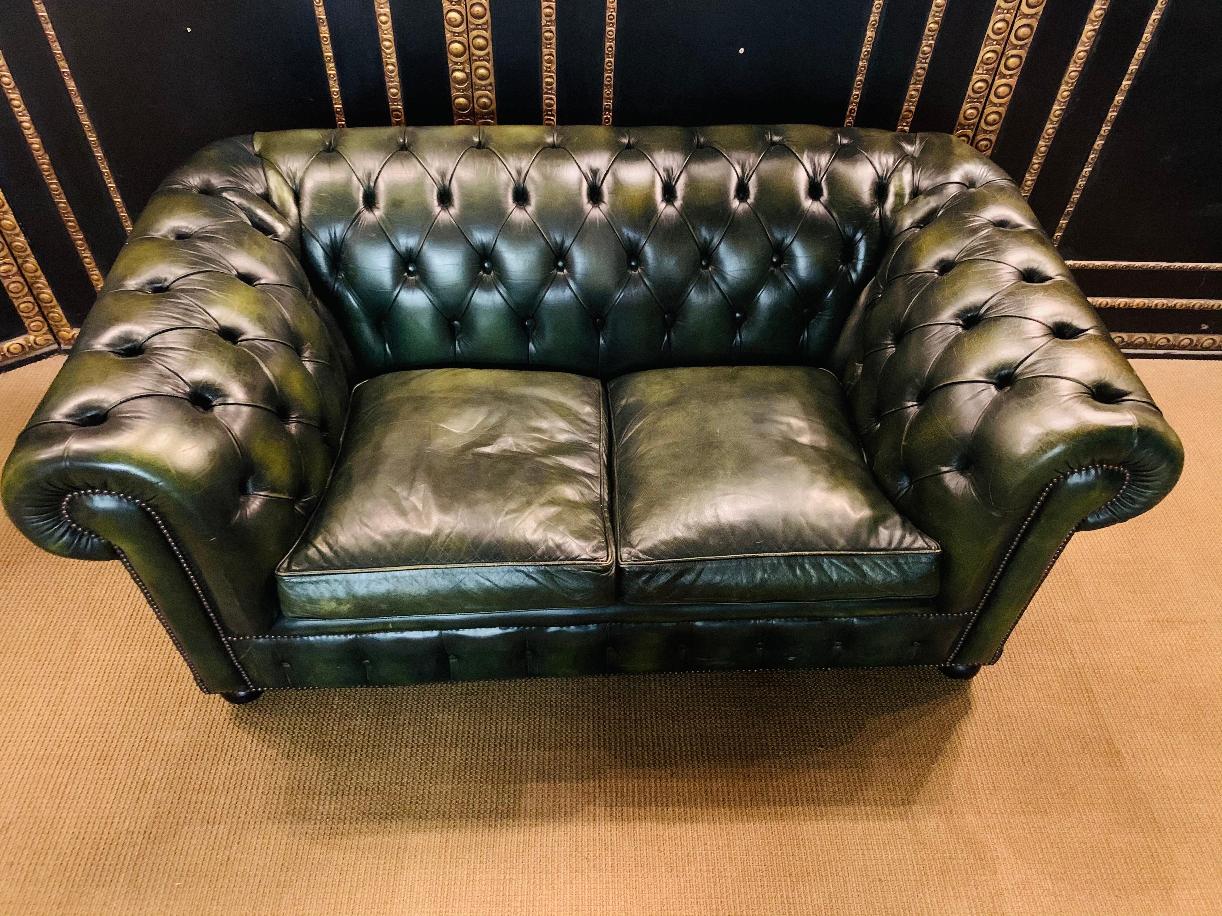 dark green leather couch