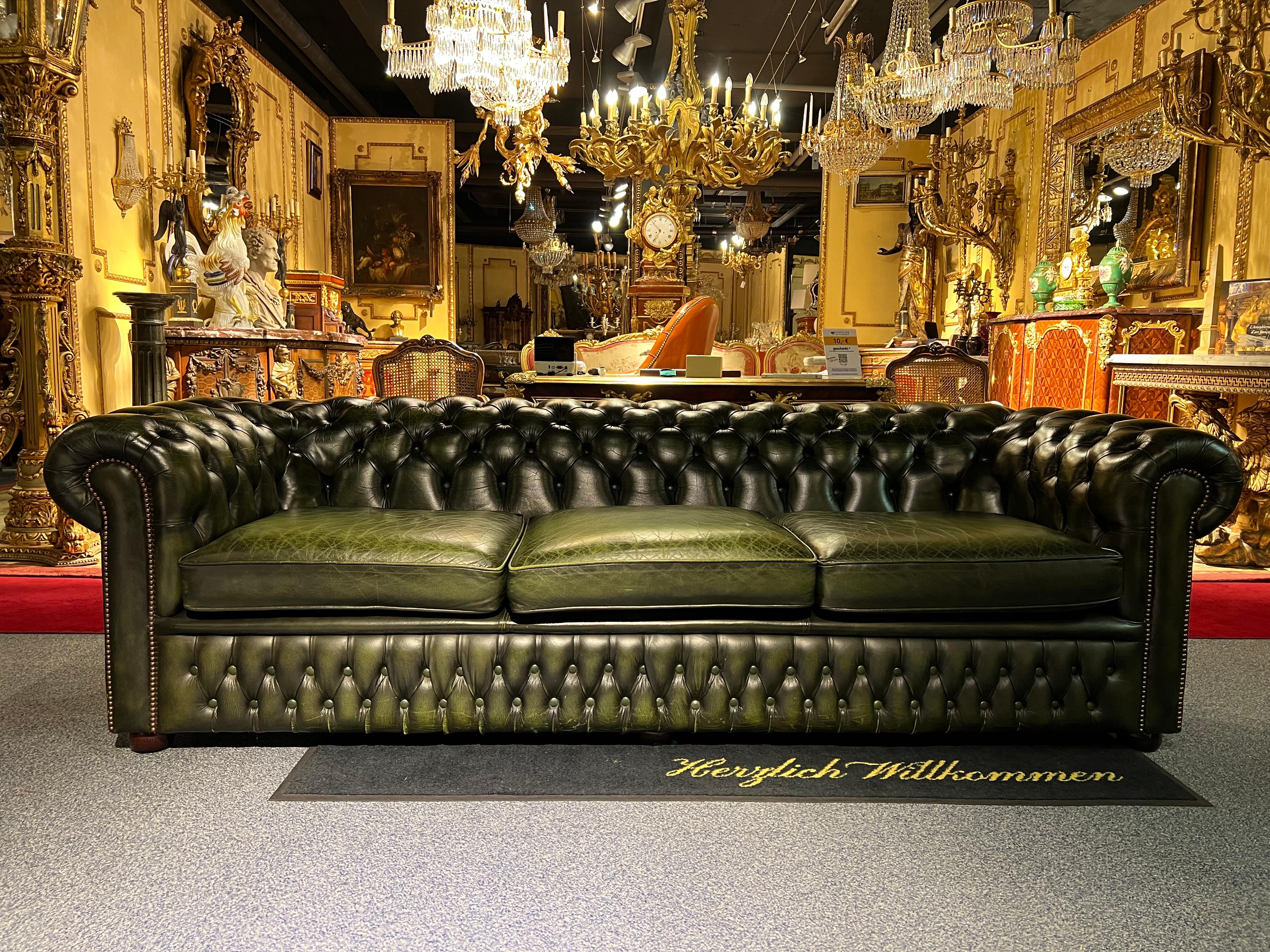 green chesterfield sofa