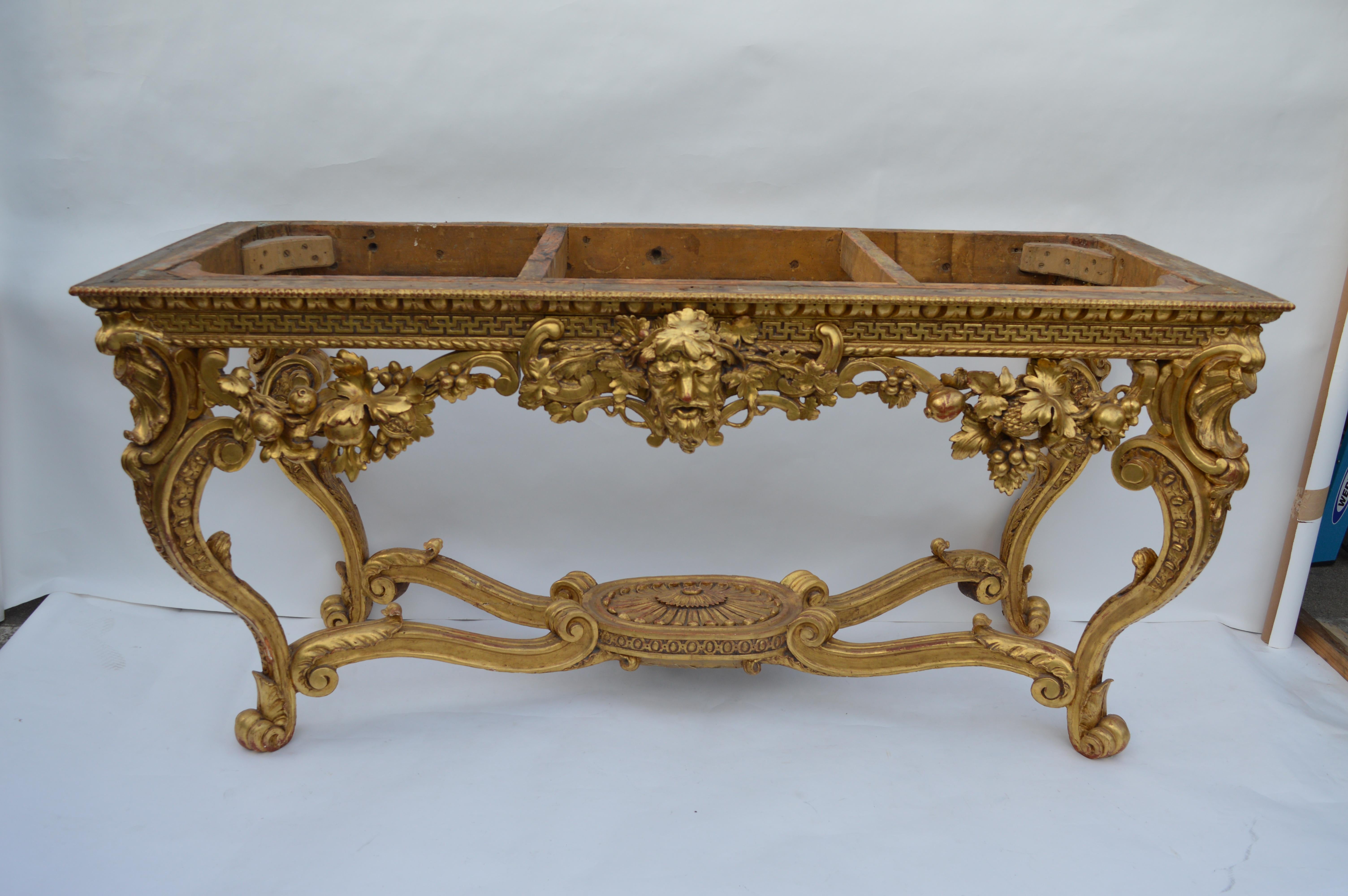 Original English, Neoclassical, Giltwood Console Table For Sale 5