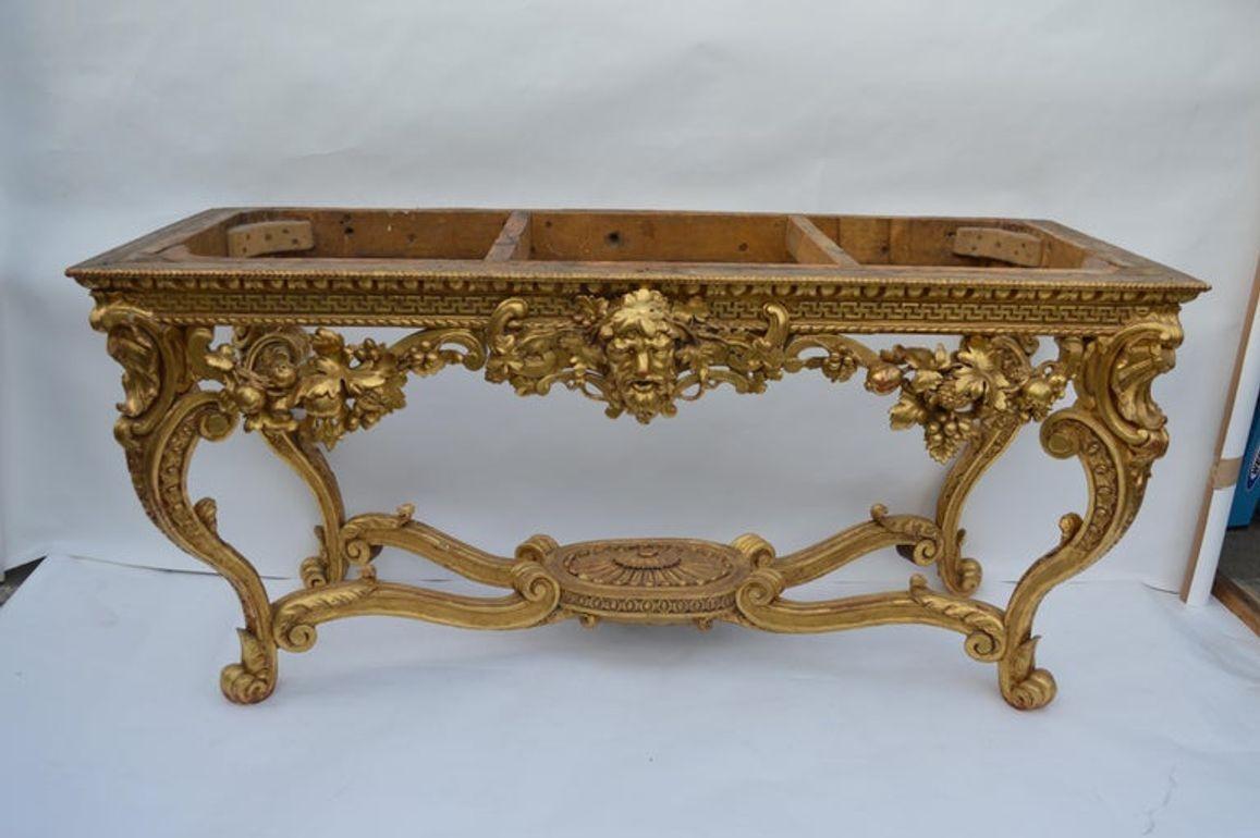 Original English, Neoclassical, Giltwood Console Table For Sale 6