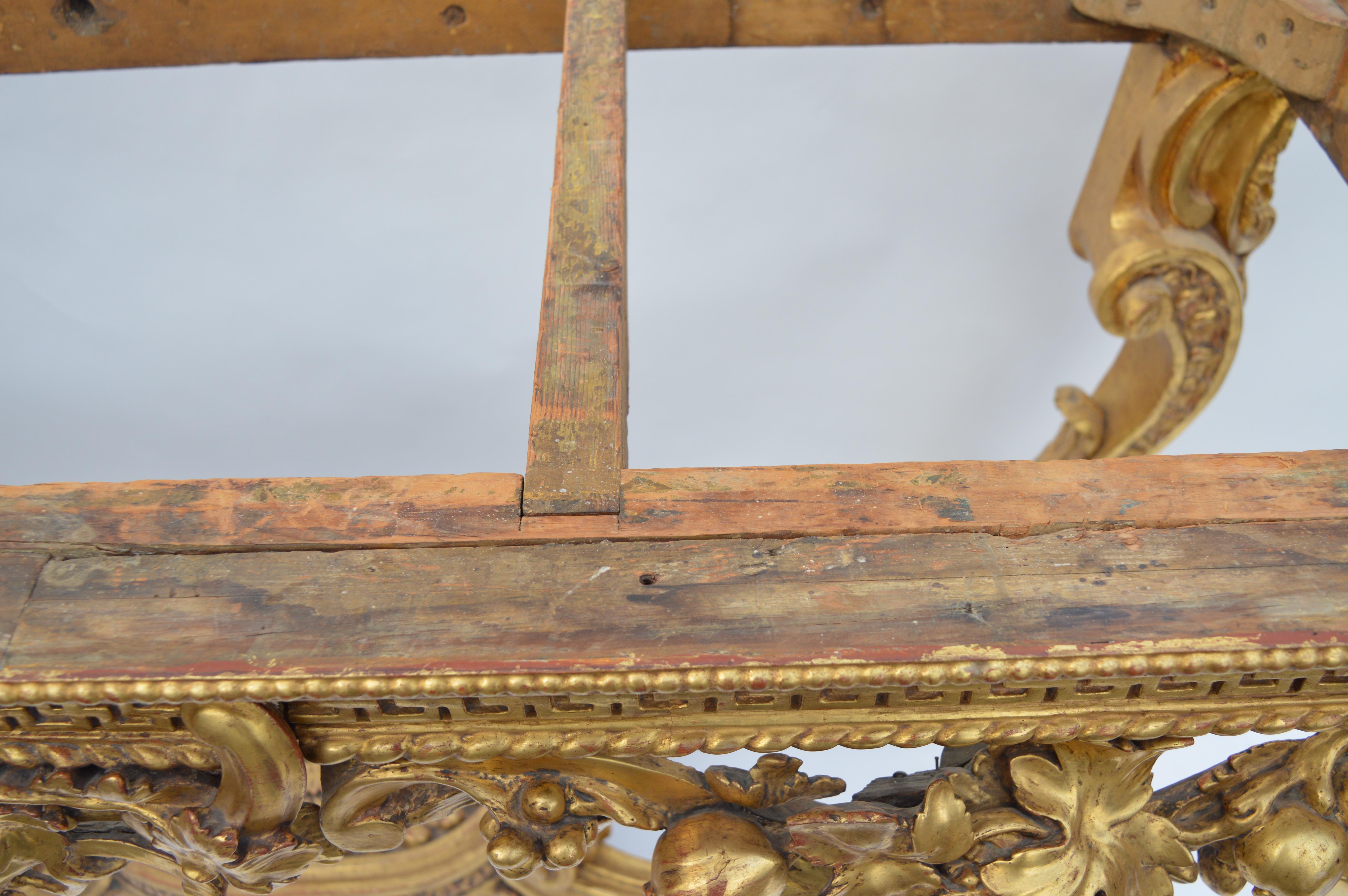 Original English, Neoclassical, Giltwood Console Table For Sale 7