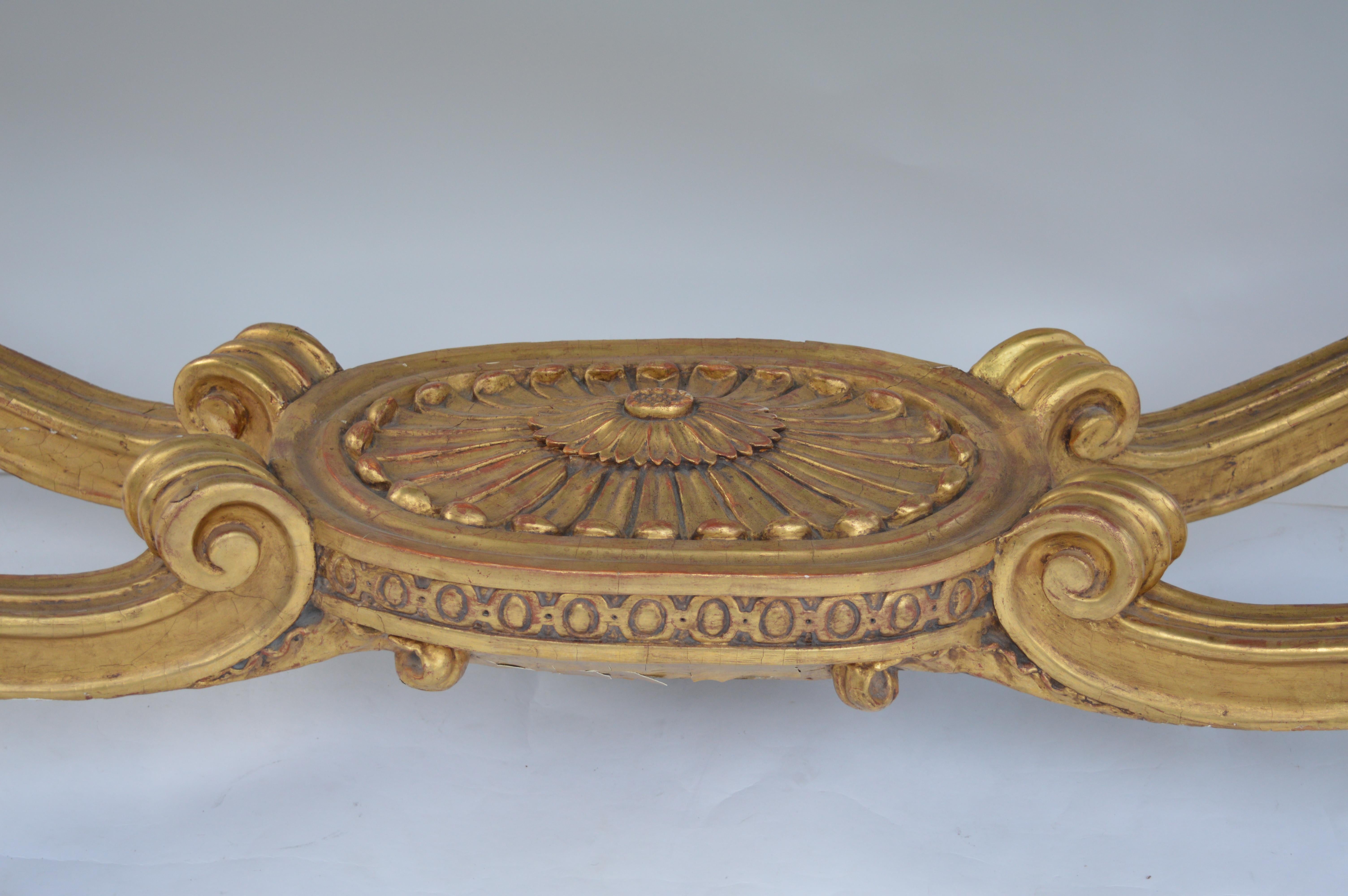 Original English, Neoclassical, Giltwood Console Table For Sale 9