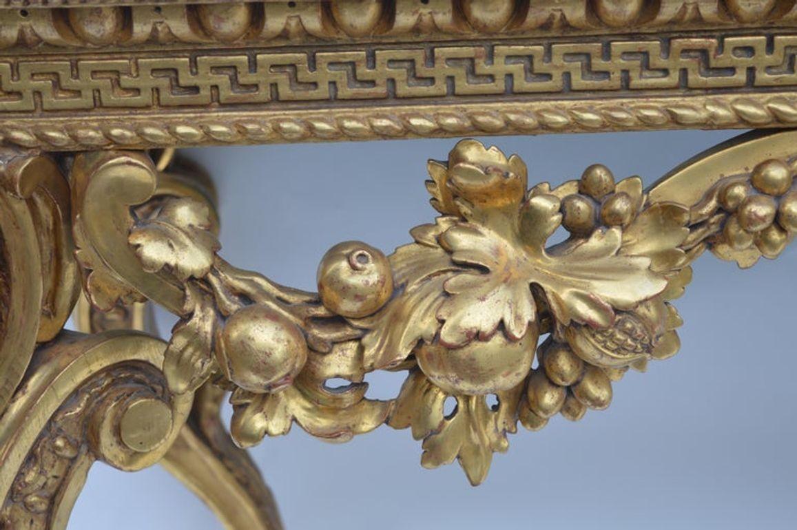 Original English, Neoclassical, Giltwood Console Table For Sale 9