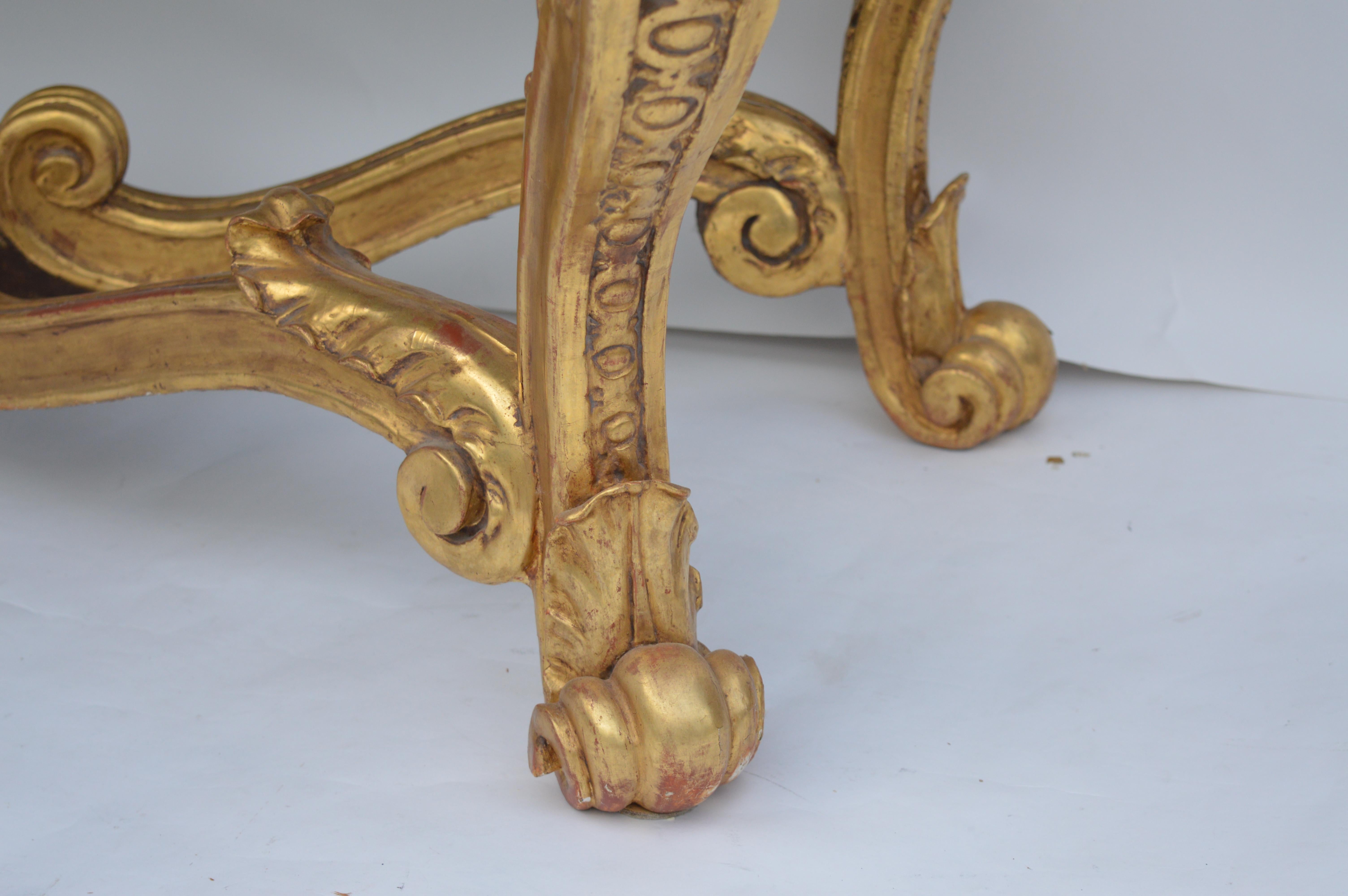 Original English, Neoclassical, Giltwood Console Table For Sale 10