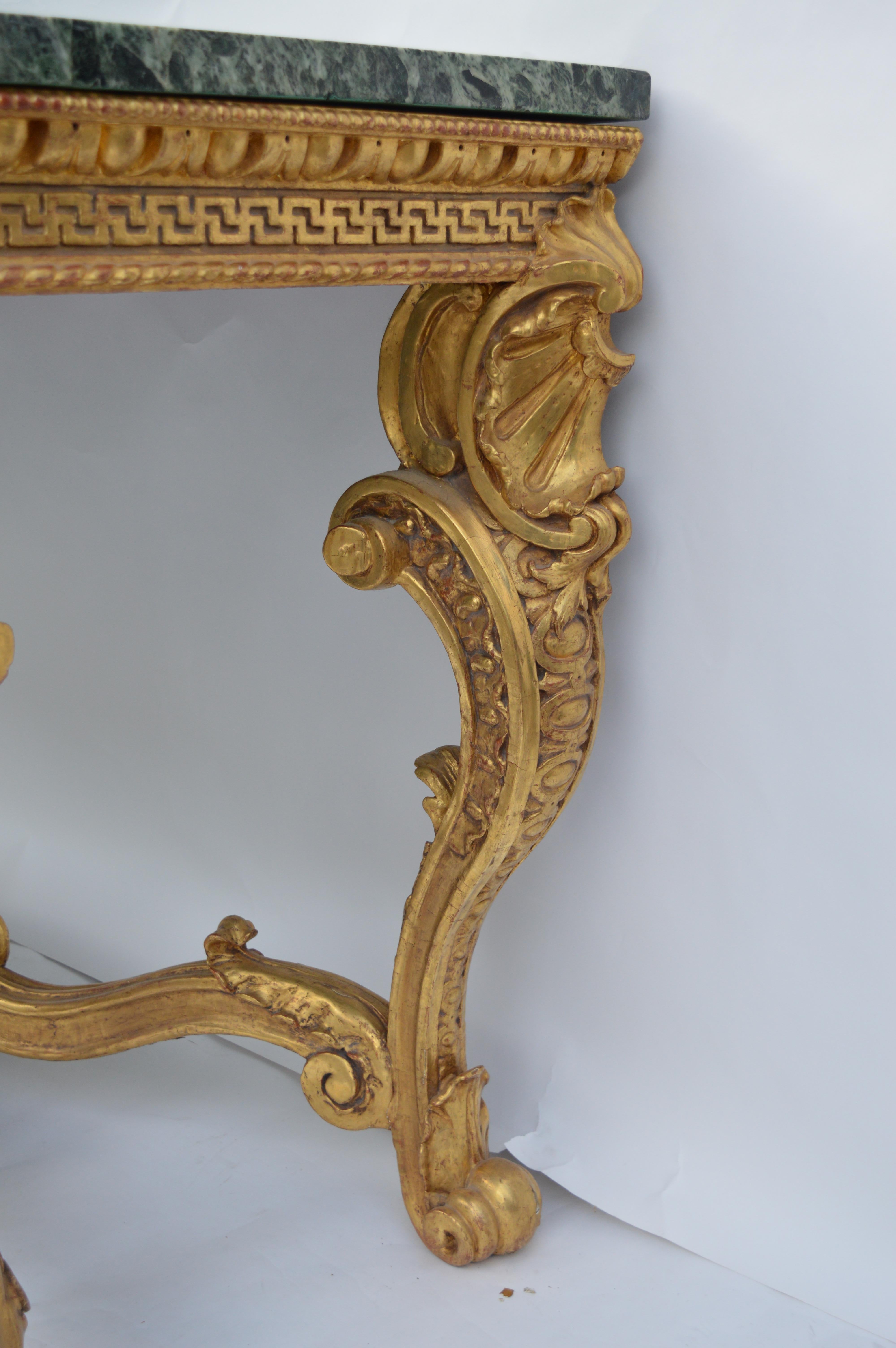 Original English, Neoclassical, Giltwood Console Table For Sale 11