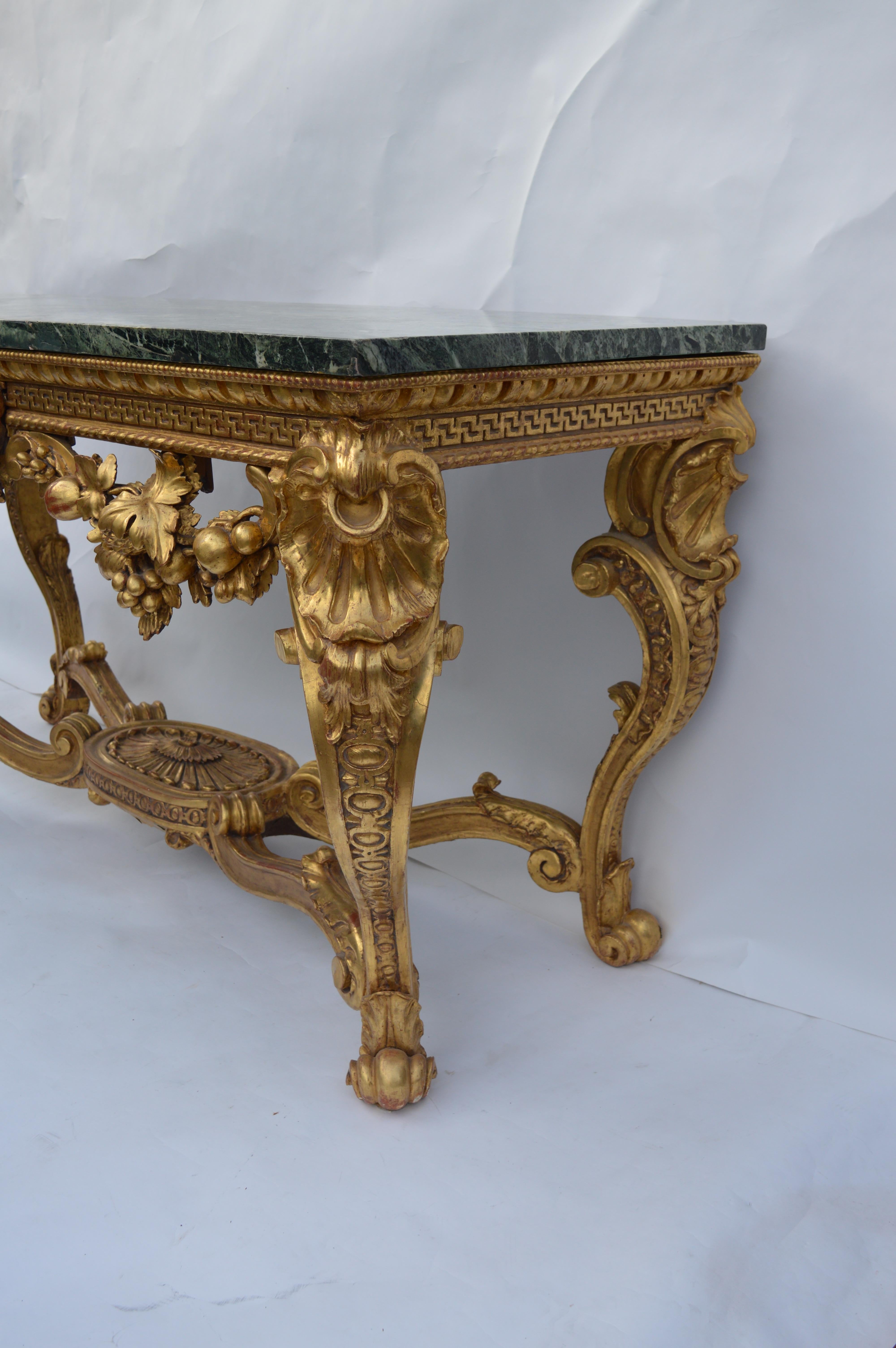 Original English, Neoclassical, Giltwood Console Table In Excellent Condition For Sale In Los Angeles, CA