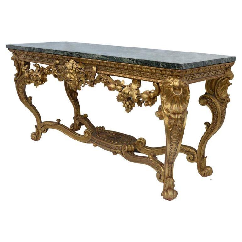 Original English, Neoclassical, Giltwood Console Table In Excellent Condition For Sale In Los Angeles, CA