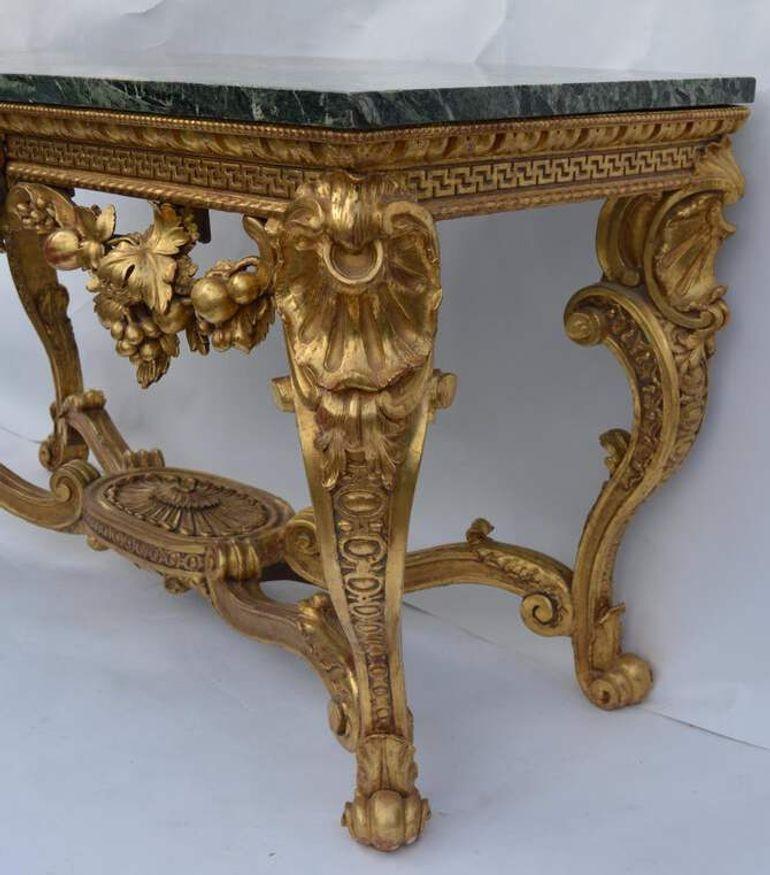 19th Century Original English, Neoclassical, Giltwood Console Table For Sale