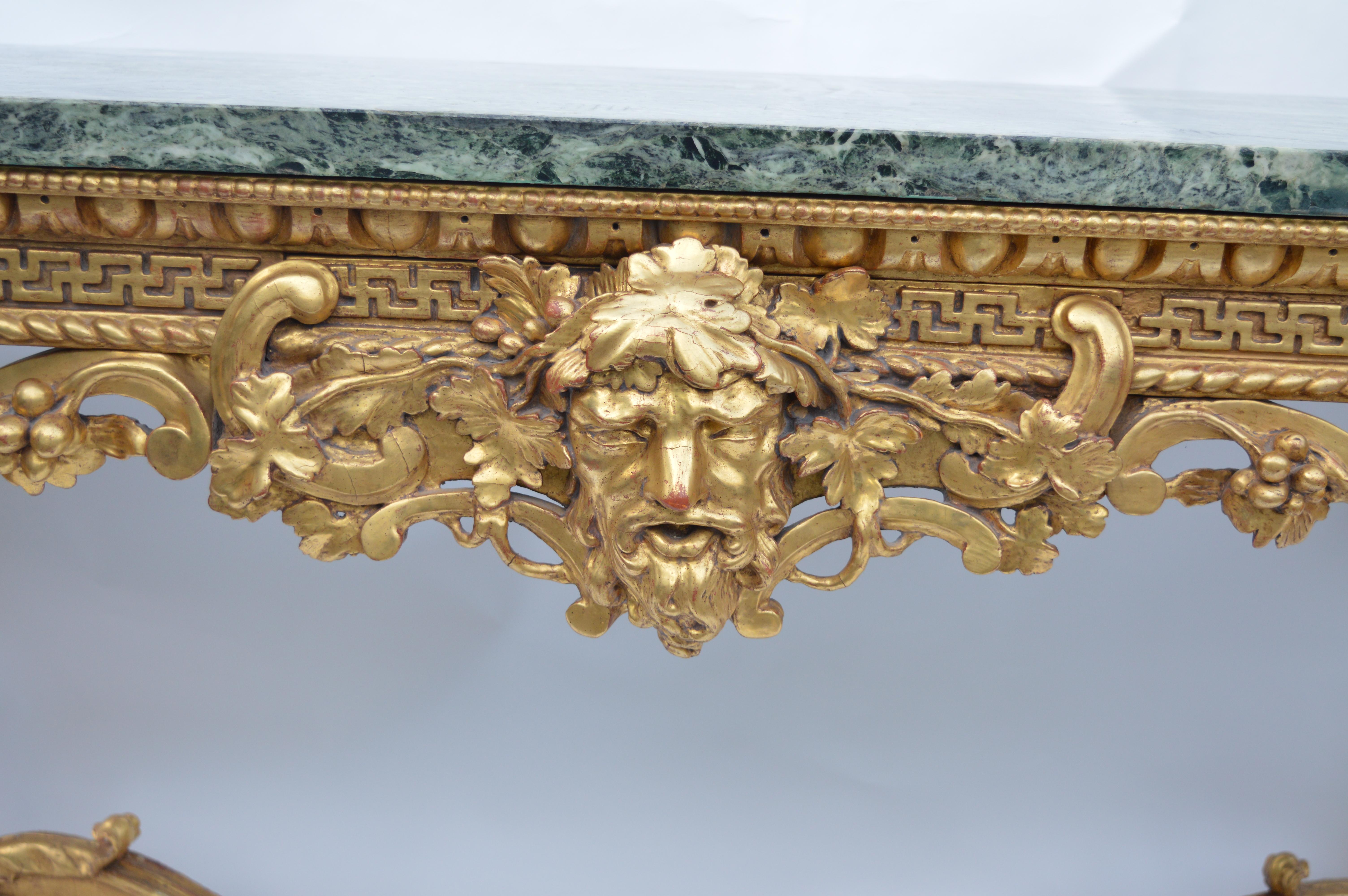 Original English, Neoclassical, Giltwood Console Table For Sale 1