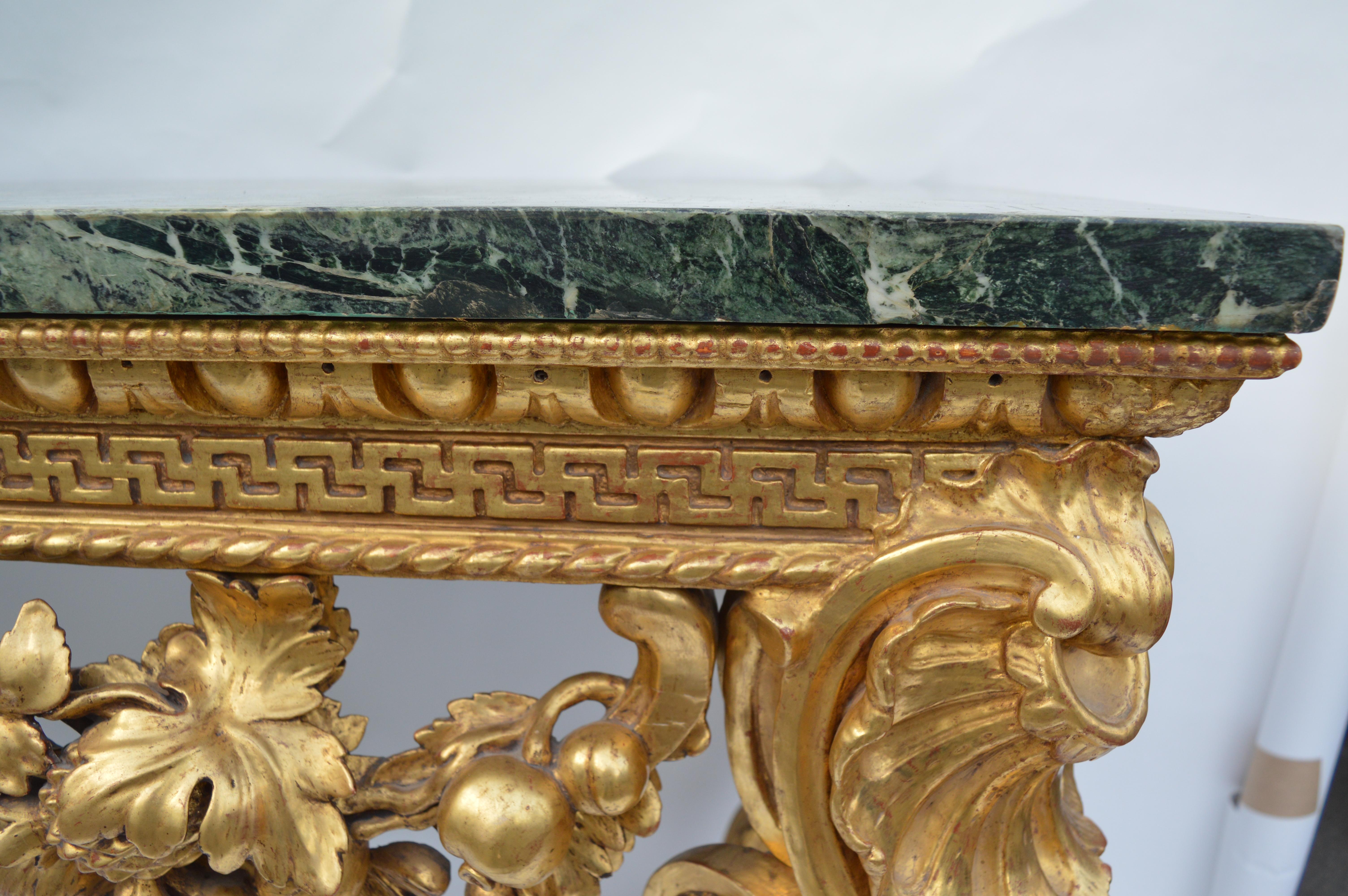 Original English, Neoclassical, Giltwood Console Table For Sale 2