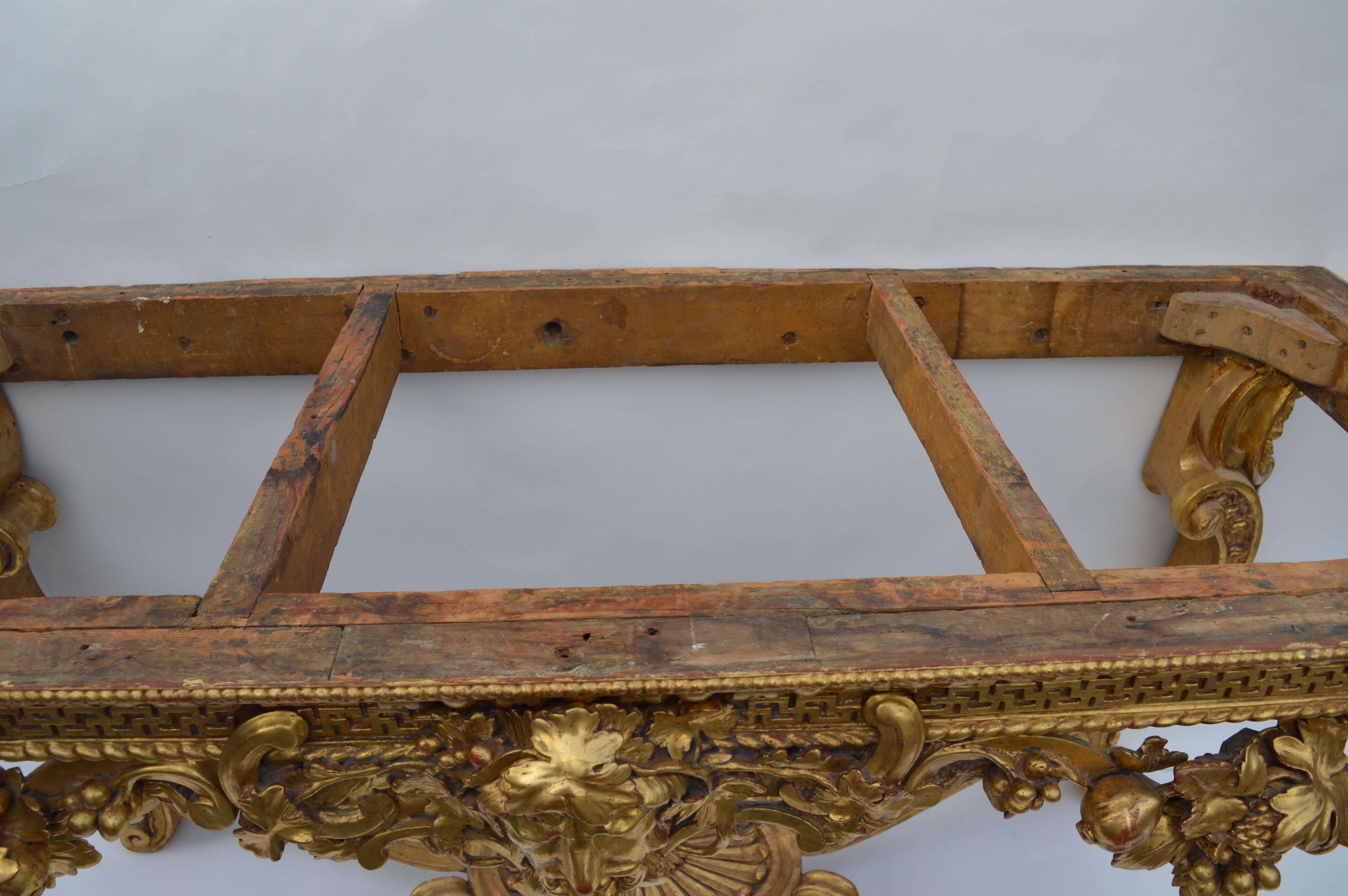 Original English, Neoclassical, Giltwood Console Table For Sale 4