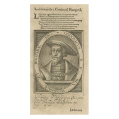 Graviertes Porträt von Ludwig II., König von Ungarn, Kroatien und Böhmen, 1615
