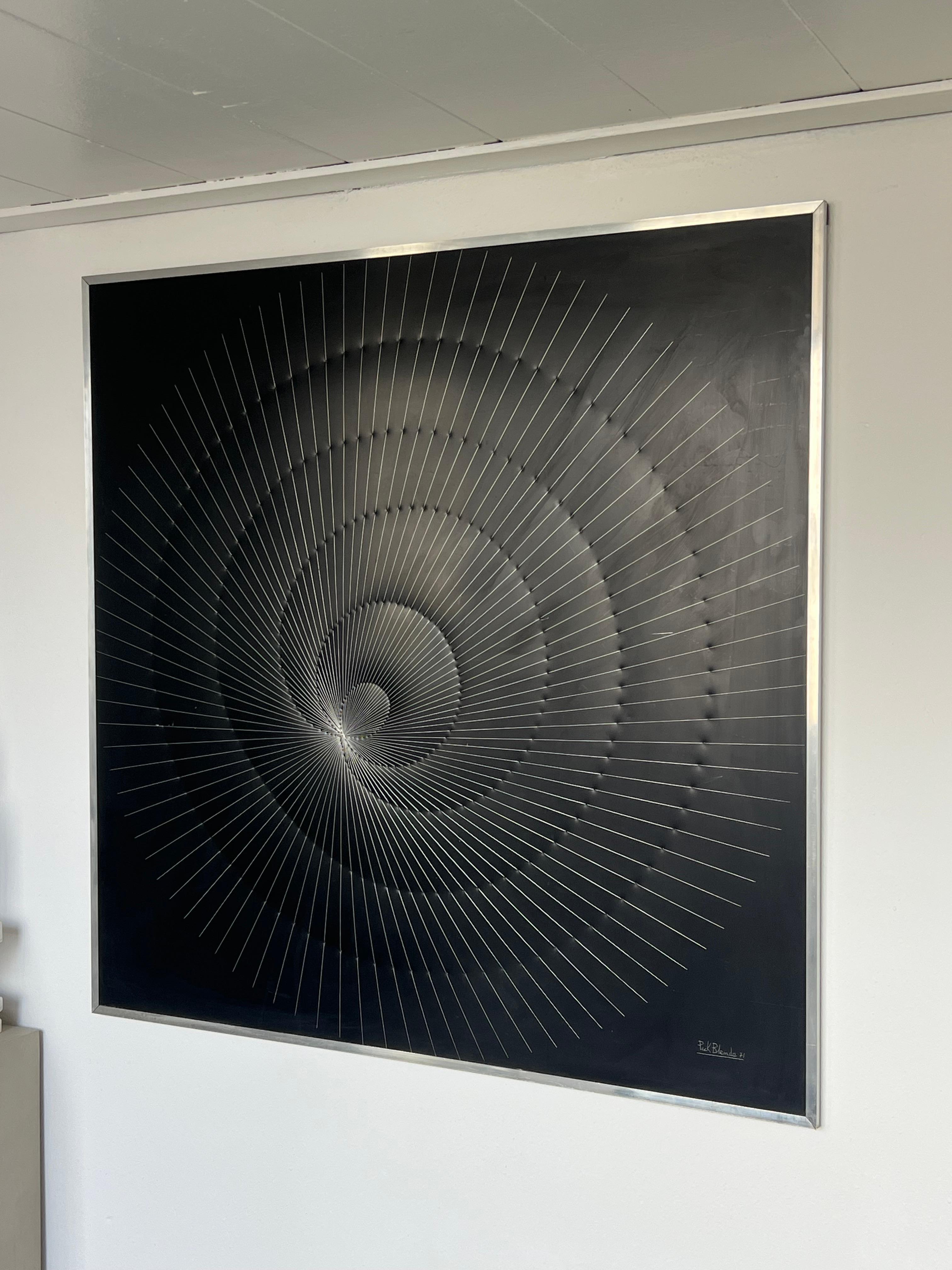 Original Engraving by Peck Blenda, abstract geometric and optical illusion art For Sale 5