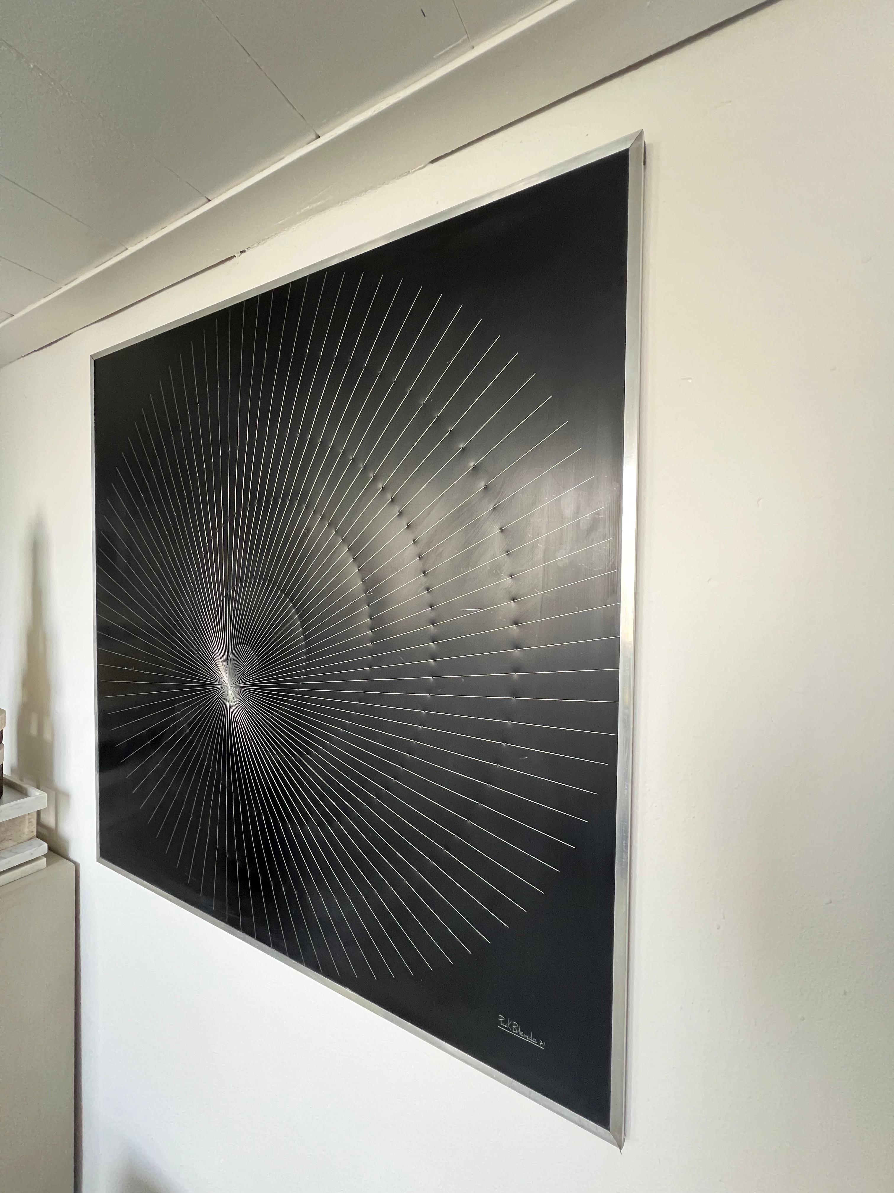 Original Engraving by Peck Blenda, abstract geometric and optical illusion art For Sale 6