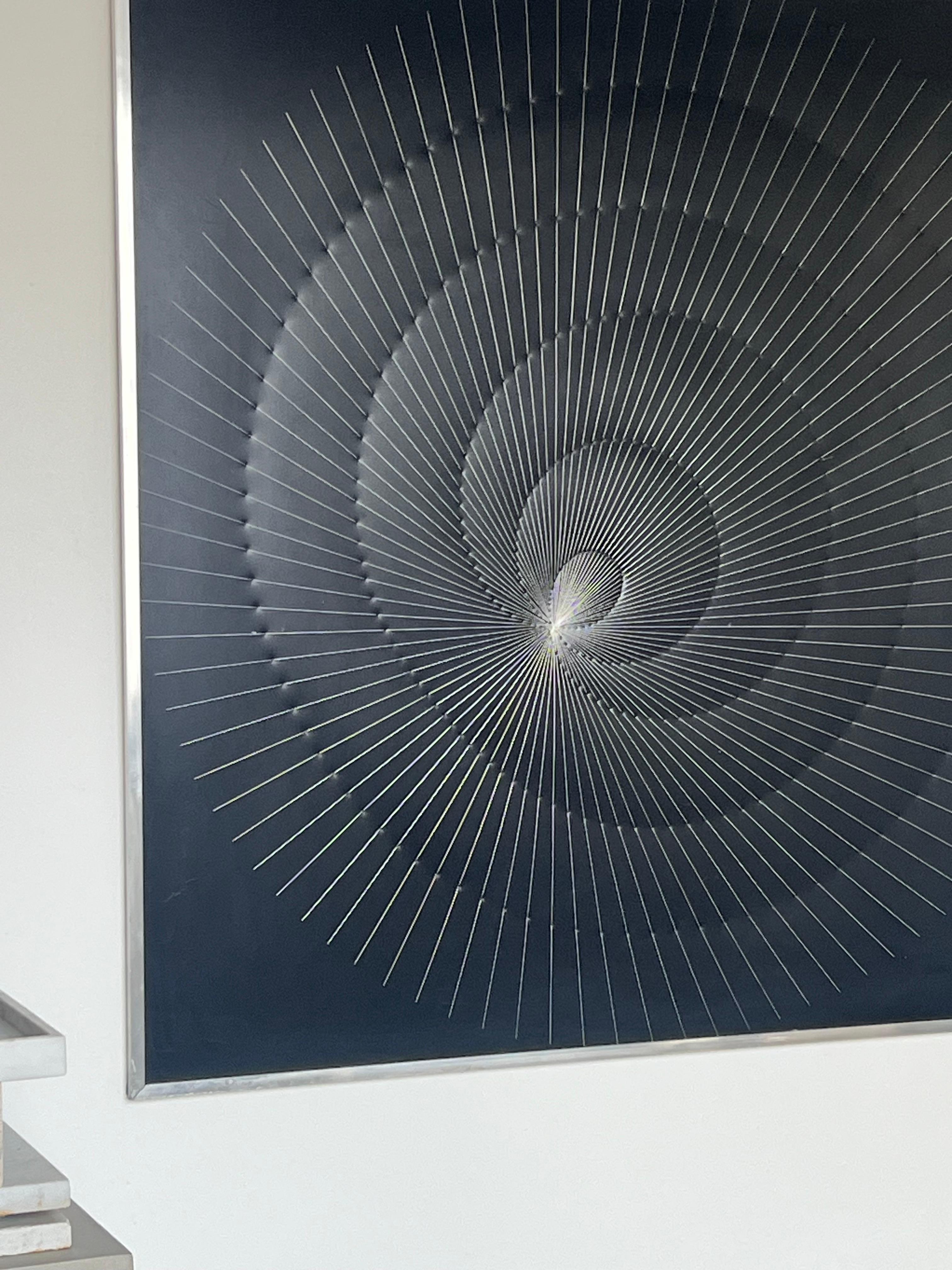 Original Engraving by Peck Blenda, abstract geometric and optical illusion art For Sale 11