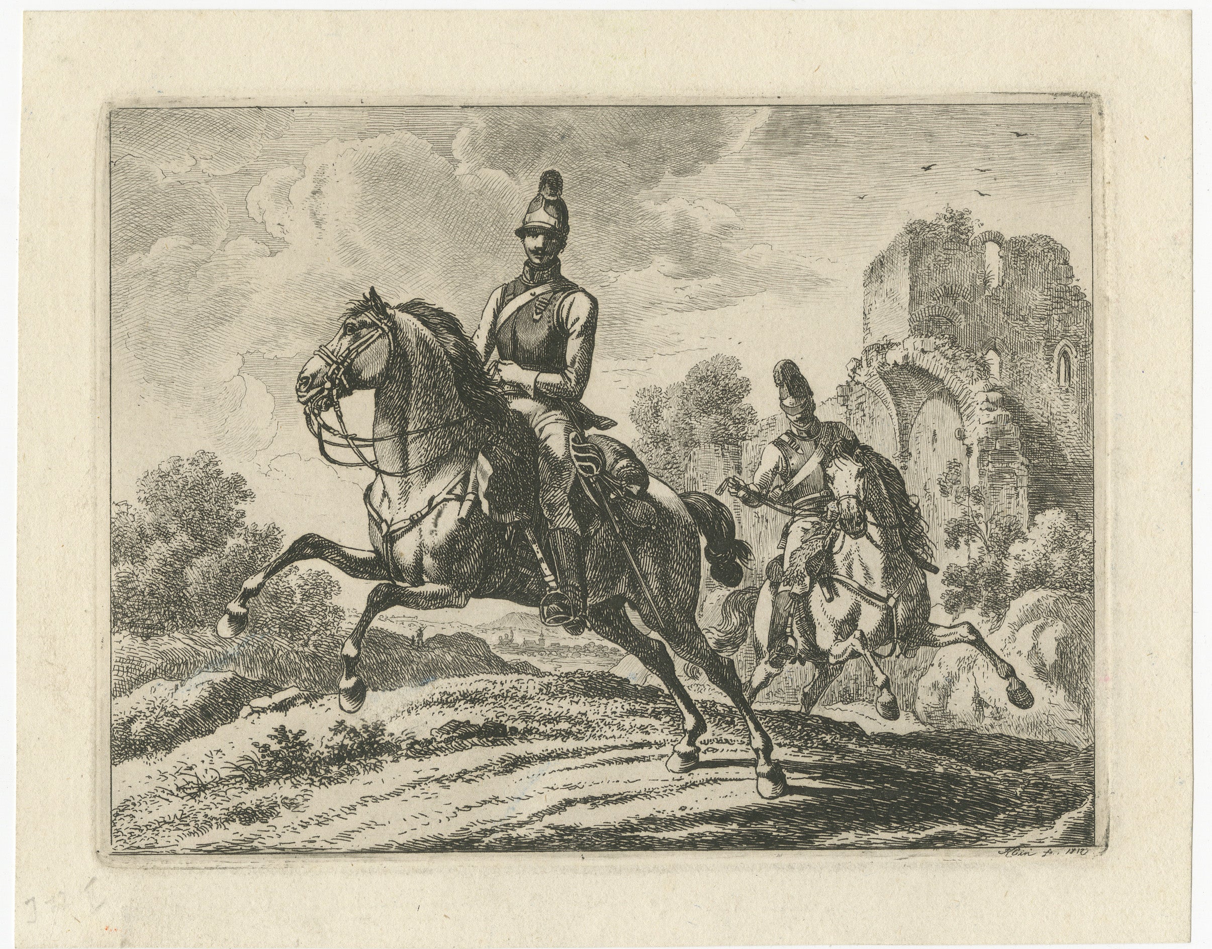Gravure ancienne originale de Johann Adams (1792-1875) intitulée 