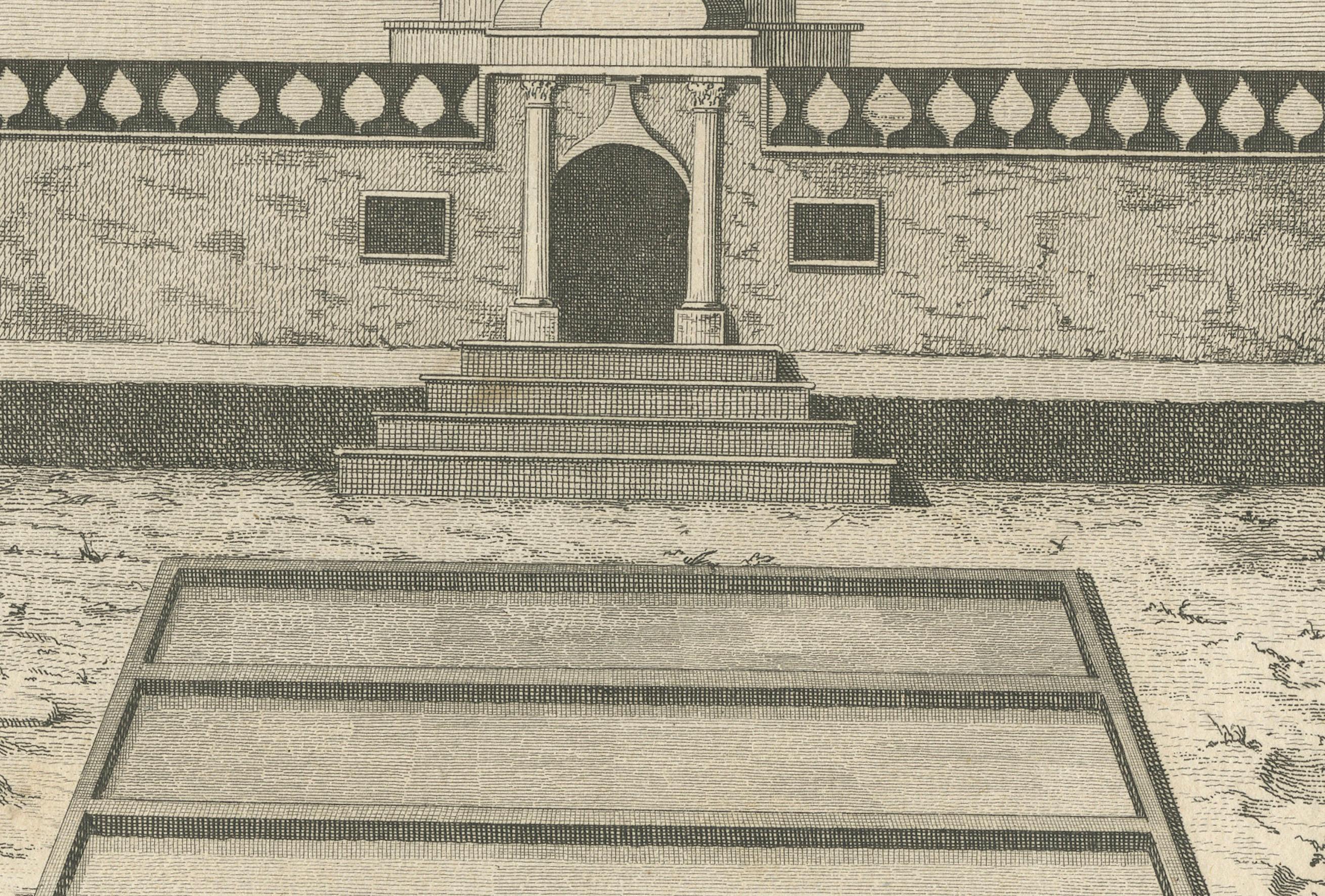 Début du XIXe siècle Gravure originale de pagode hindoue sur la côte de Malabar, impression de temple ancienne, 1806 en vente