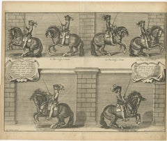 Original Engraving of the Duke of Newcastle Horseback Riding