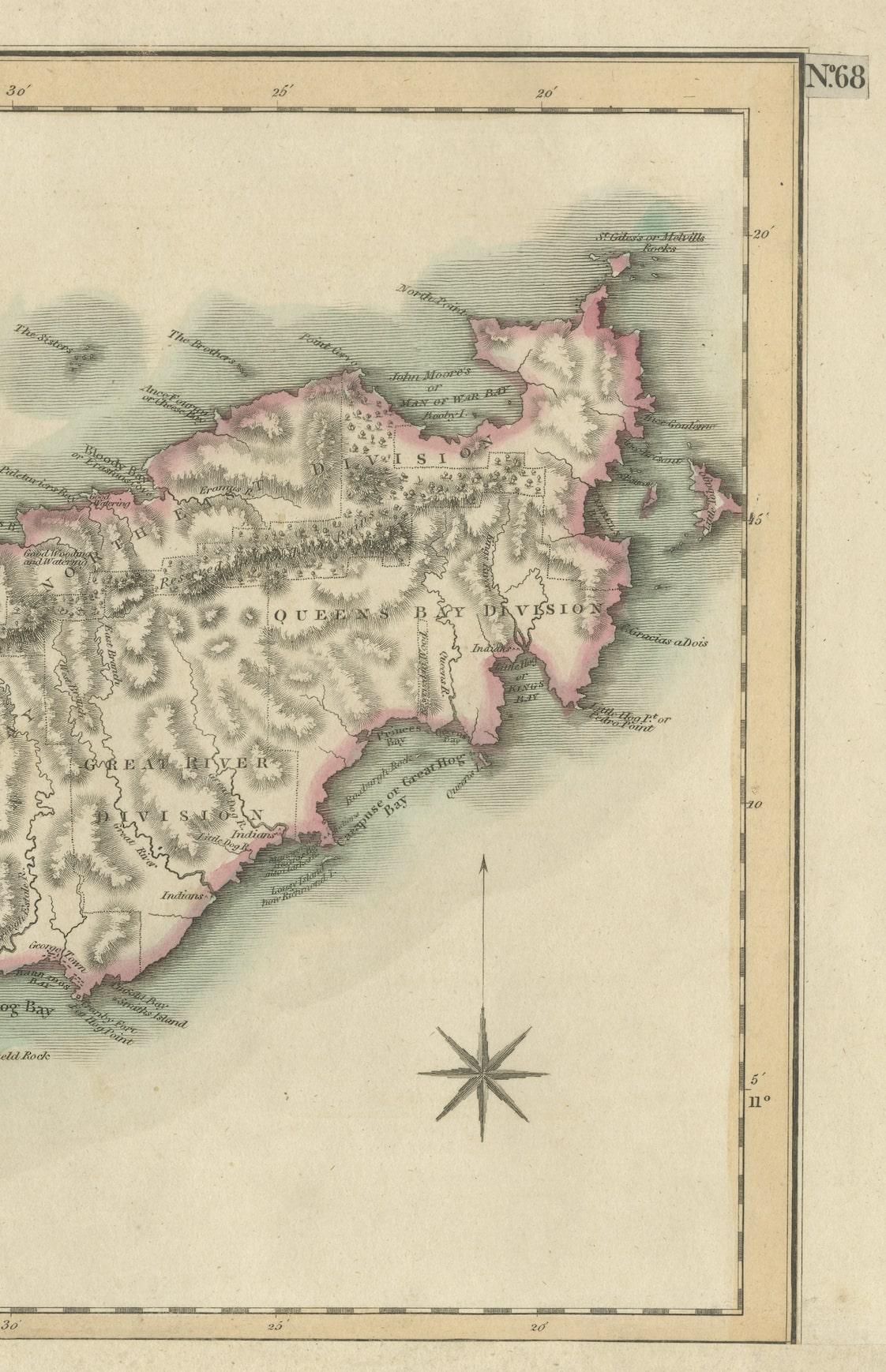 Original Engraving of Tobago, West Indies, Caribbean by John Thomson 1816 In Fair Condition In Langweer, NL