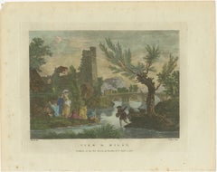 Original Engraving with a View of Milan in Italy, 1782