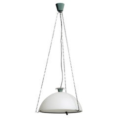 Used Original Erik Gunnar Asplund 'Parachute' Ceiling Lamp in Glass and Steel, 1950s