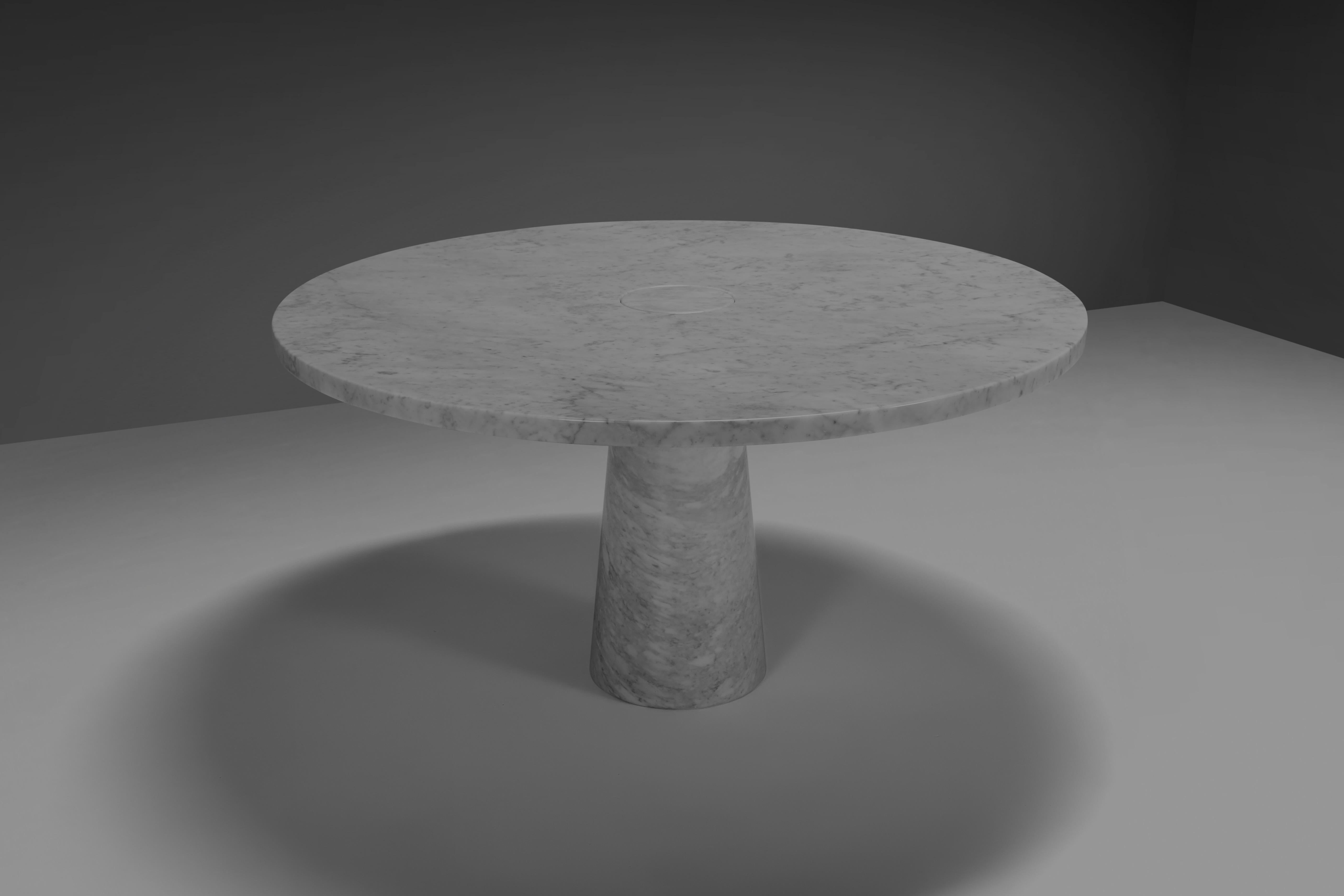 Mid-Century Modern Original ‘Eros’ Dining Table in Carrara Marble by Angelo Mangiarotti, 1970s For Sale