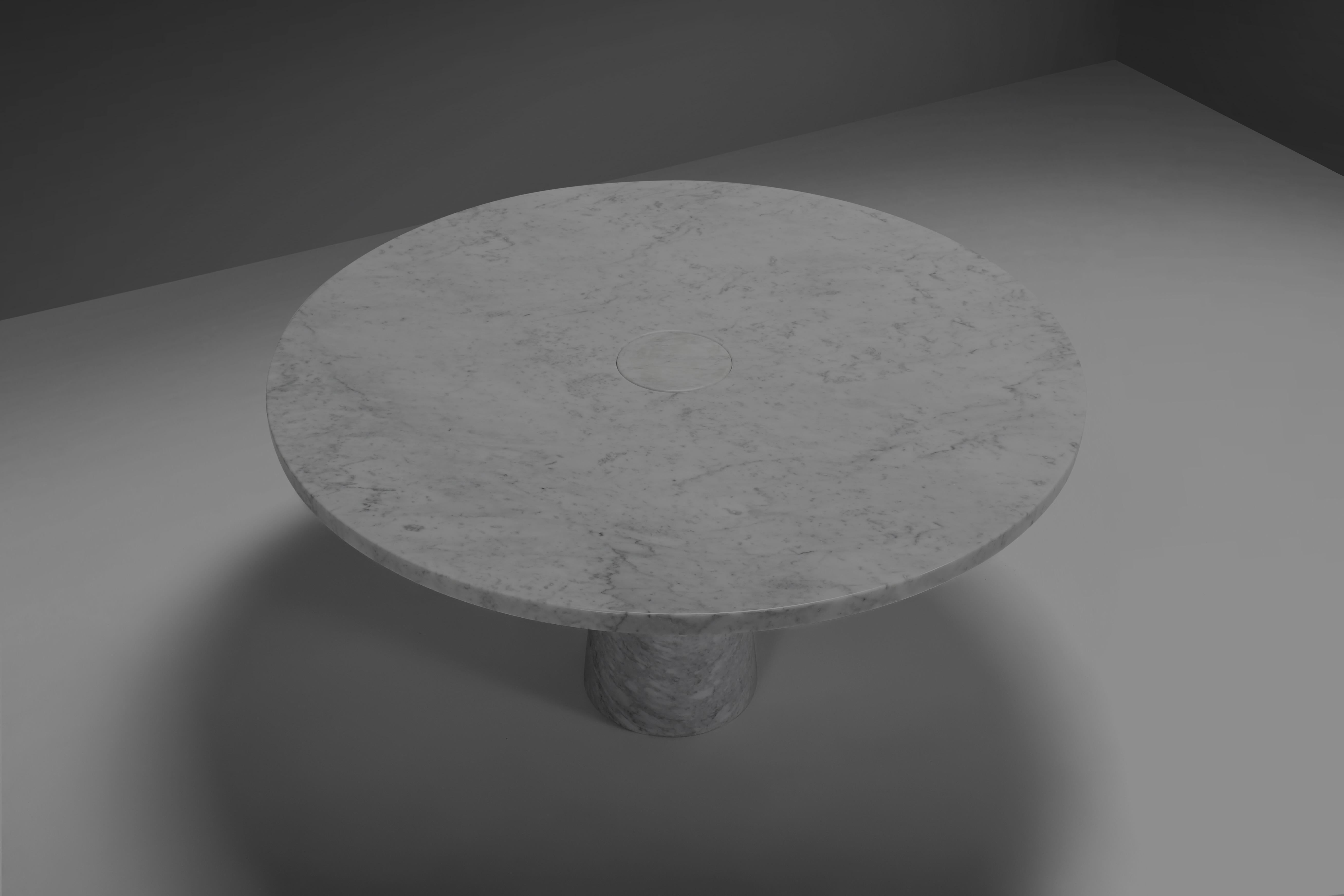 Original ‘Eros’ Dining Table in Carrara Marble by Angelo Mangiarotti, 1970s In Good Condition For Sale In Echt, NL