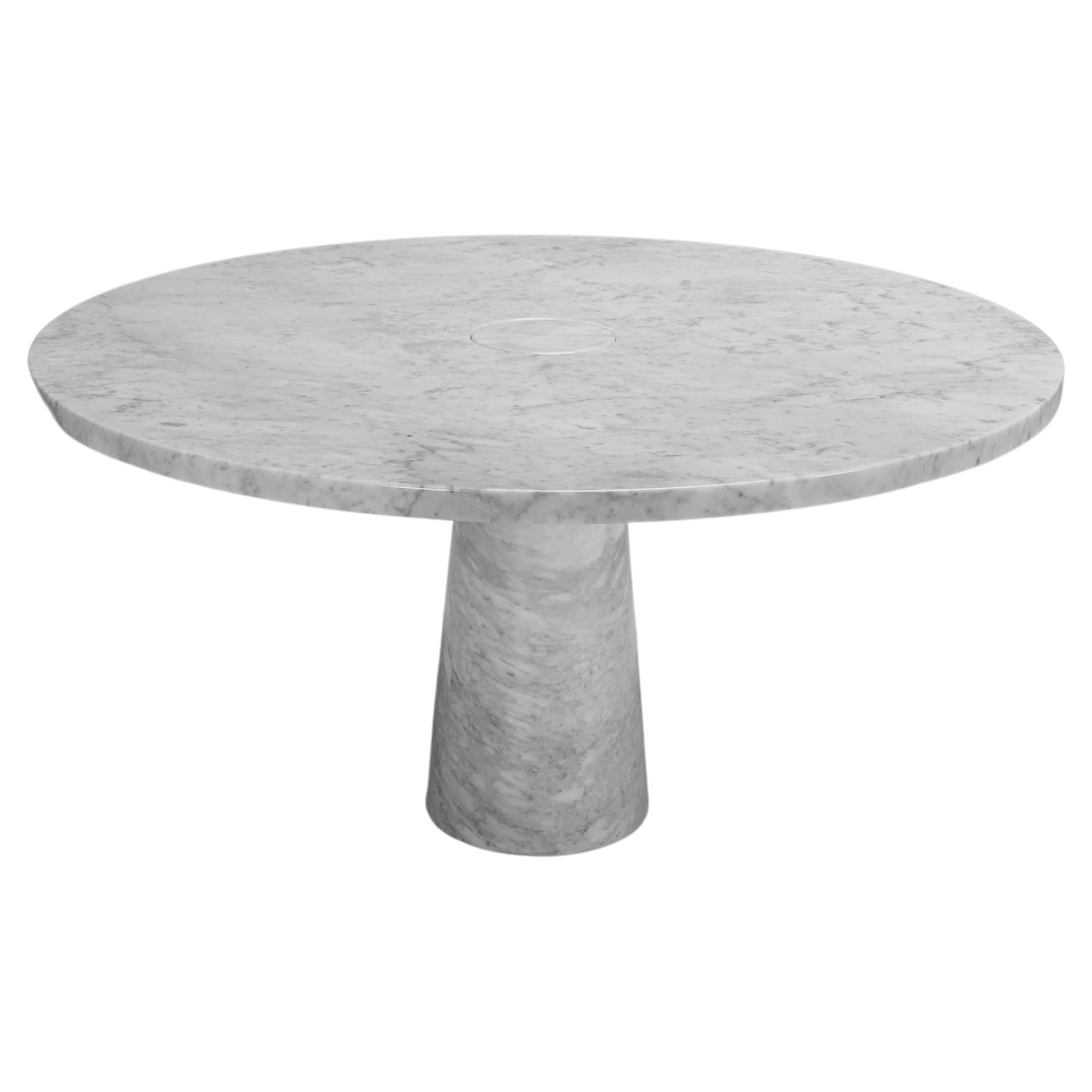 Original ‘Eros’ Dining Table in Carrara Marble by Angelo Mangiarotti, 1970s For Sale