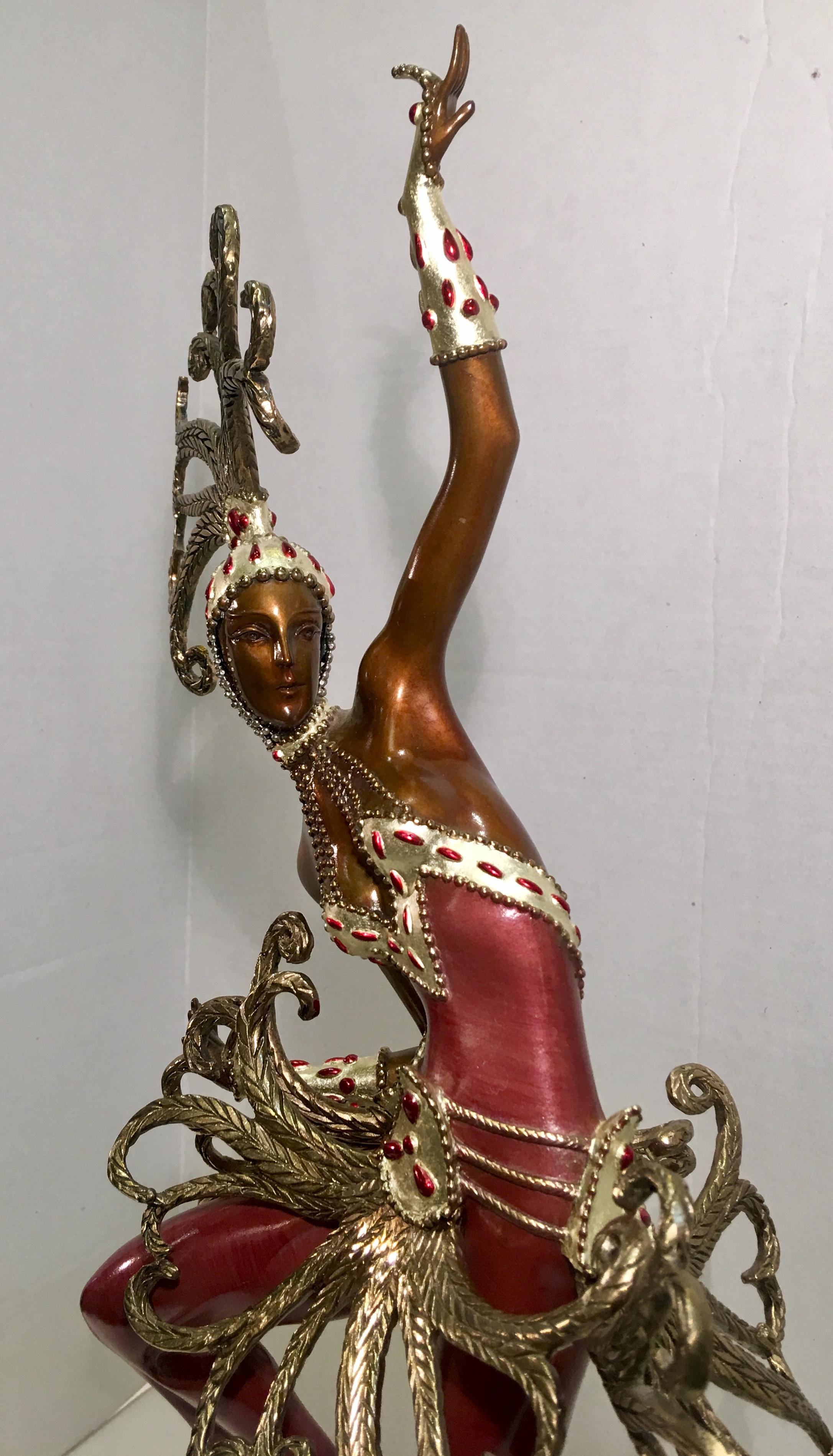 Cold-Painted Original Erte Bronze 