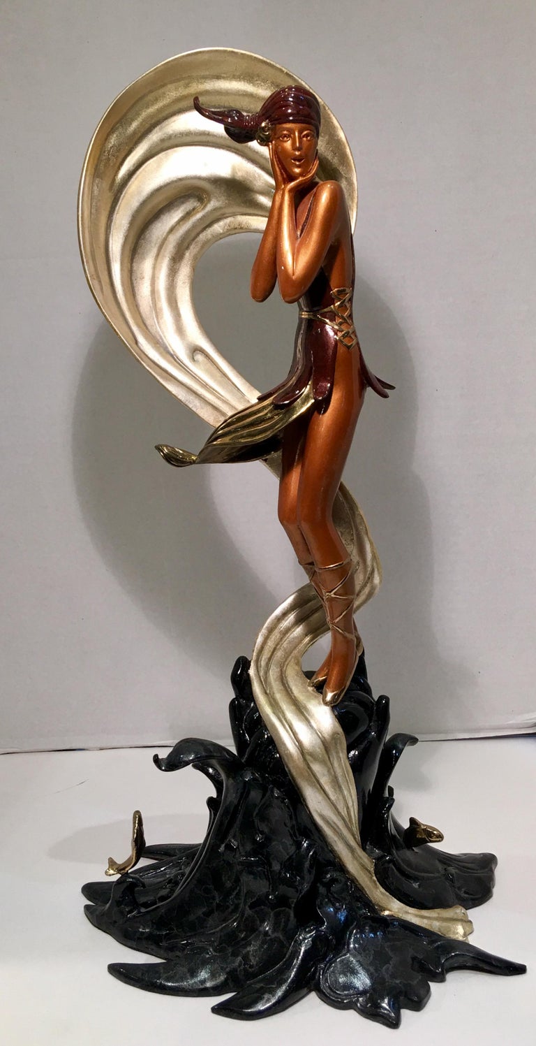 Original Erte Bronze "Stranded" Limited Edition Art Deco Style