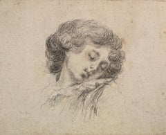 Original Etching Head of a Sleeping Child by Baron Dominique Vivant Denon