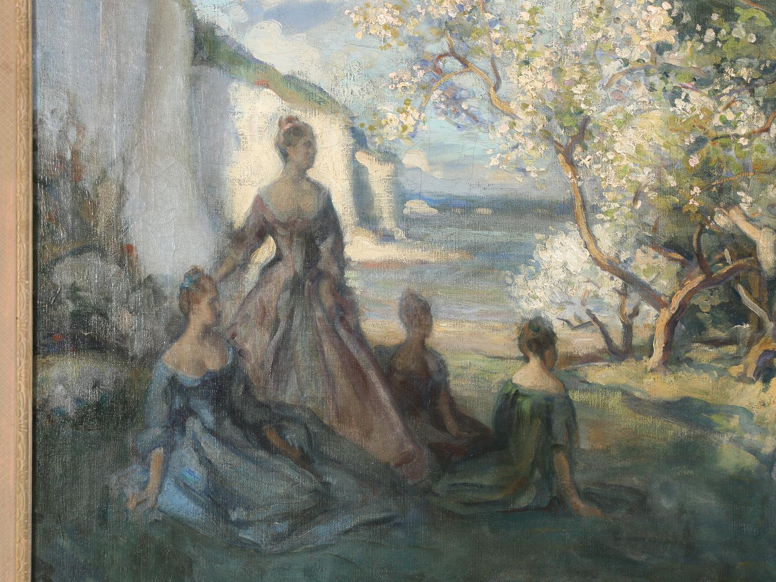 Early 20th Century Original European Impressionist Oil Painting, circa 1900-1920 For Sale