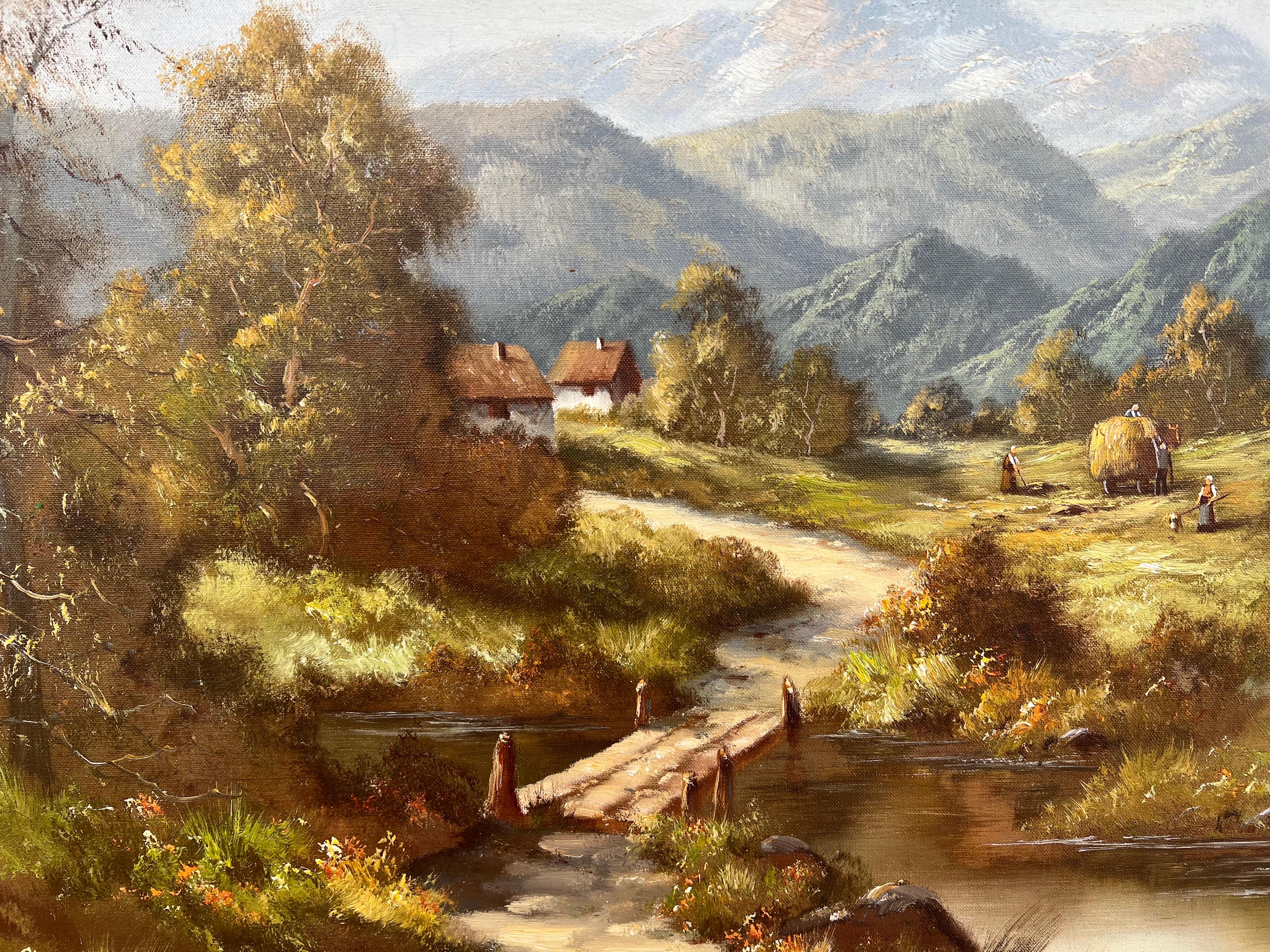 German Original European Landscape By Listed Artist Lothar Baumann For Sale